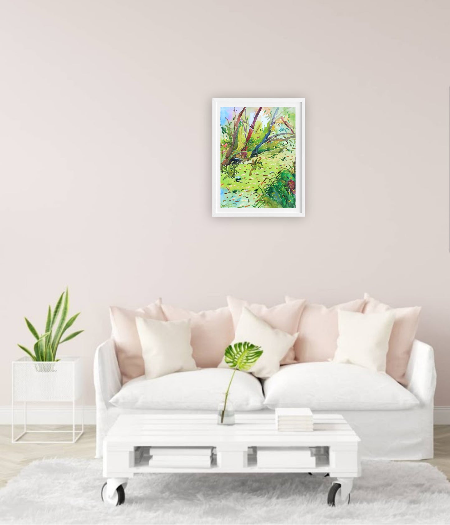 Green River Watercolor Original Painting by Tanbelia