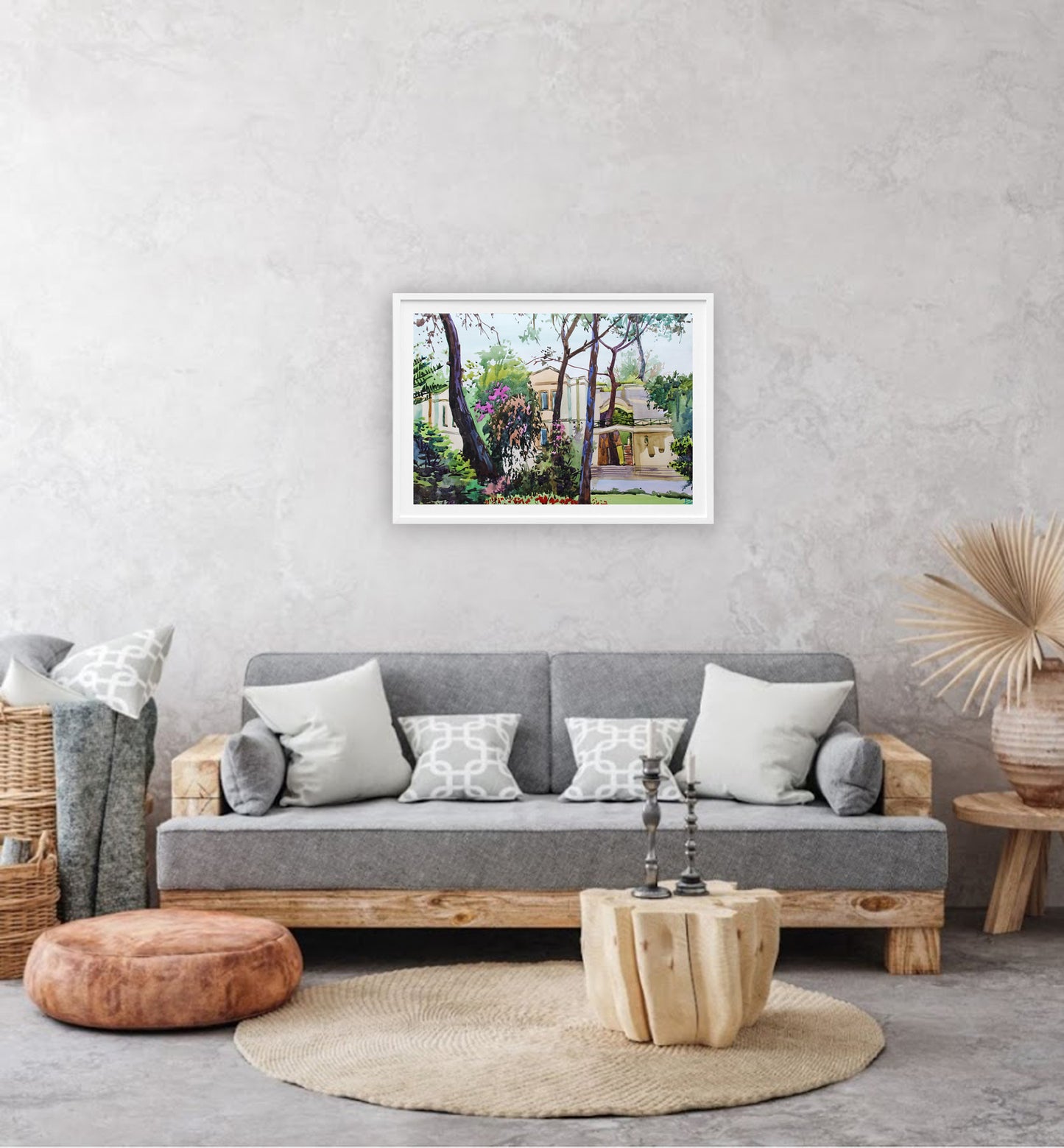 Palm Tree Forest Original Painting by Tanbelia