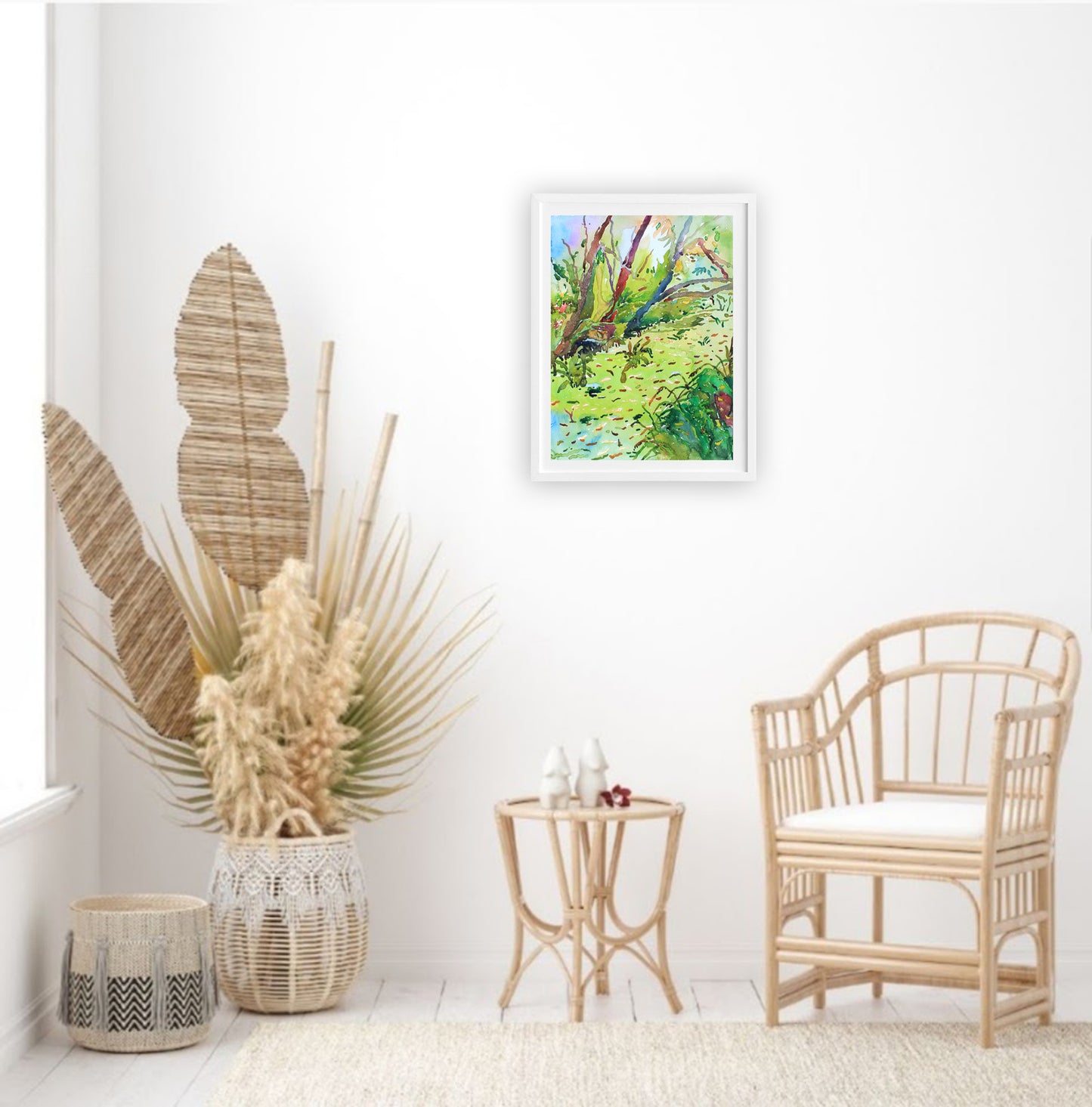Green River Watercolor Original Painting by Tanbelia