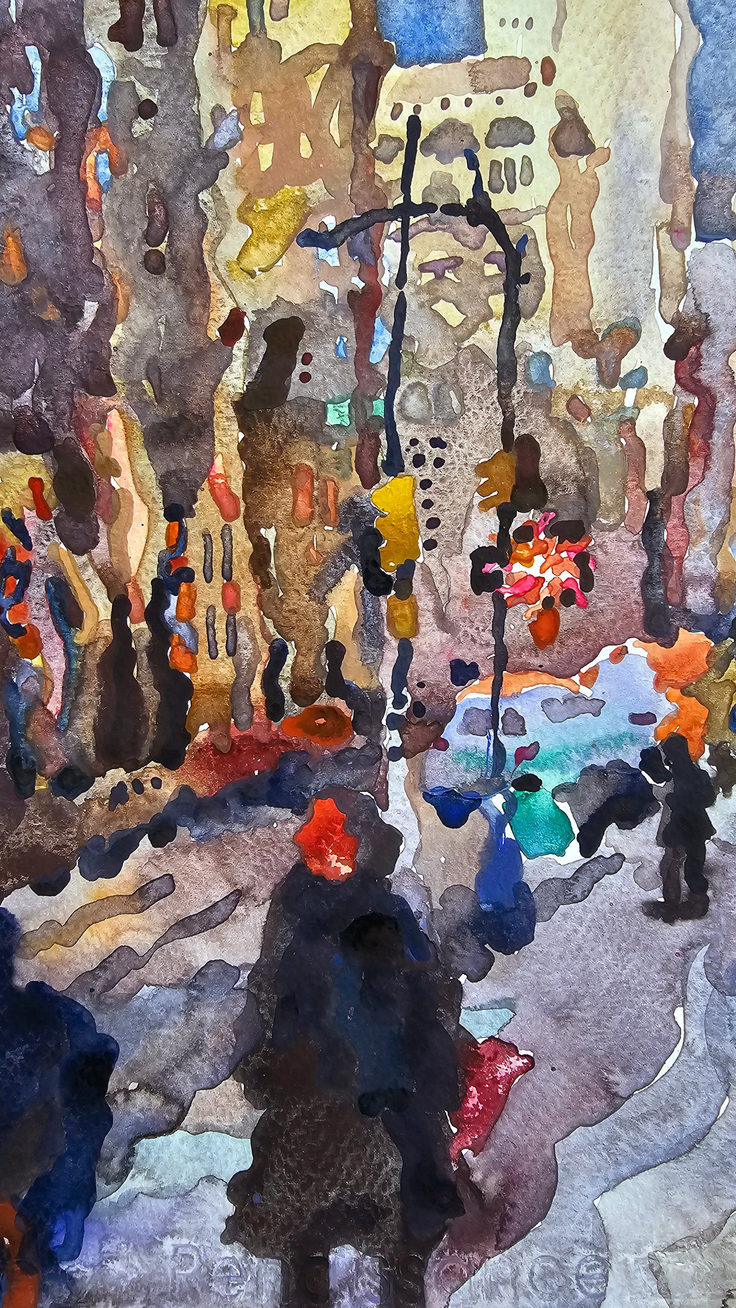 Empire State Building in New York City Watercolor Painting by Tanbelia