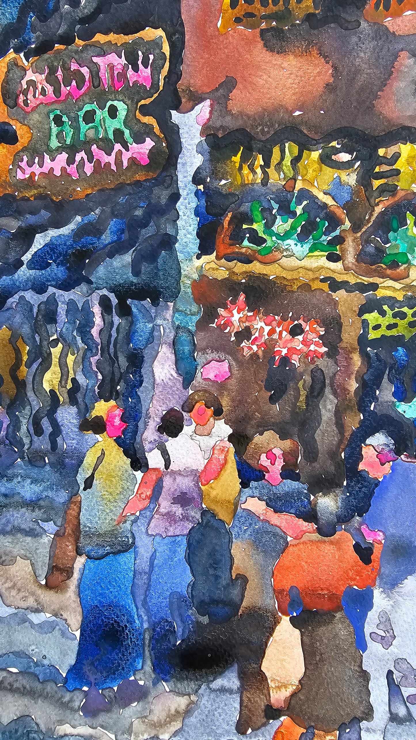 Old Town Bar in the New York City Watercolor Painting by Tanbelia