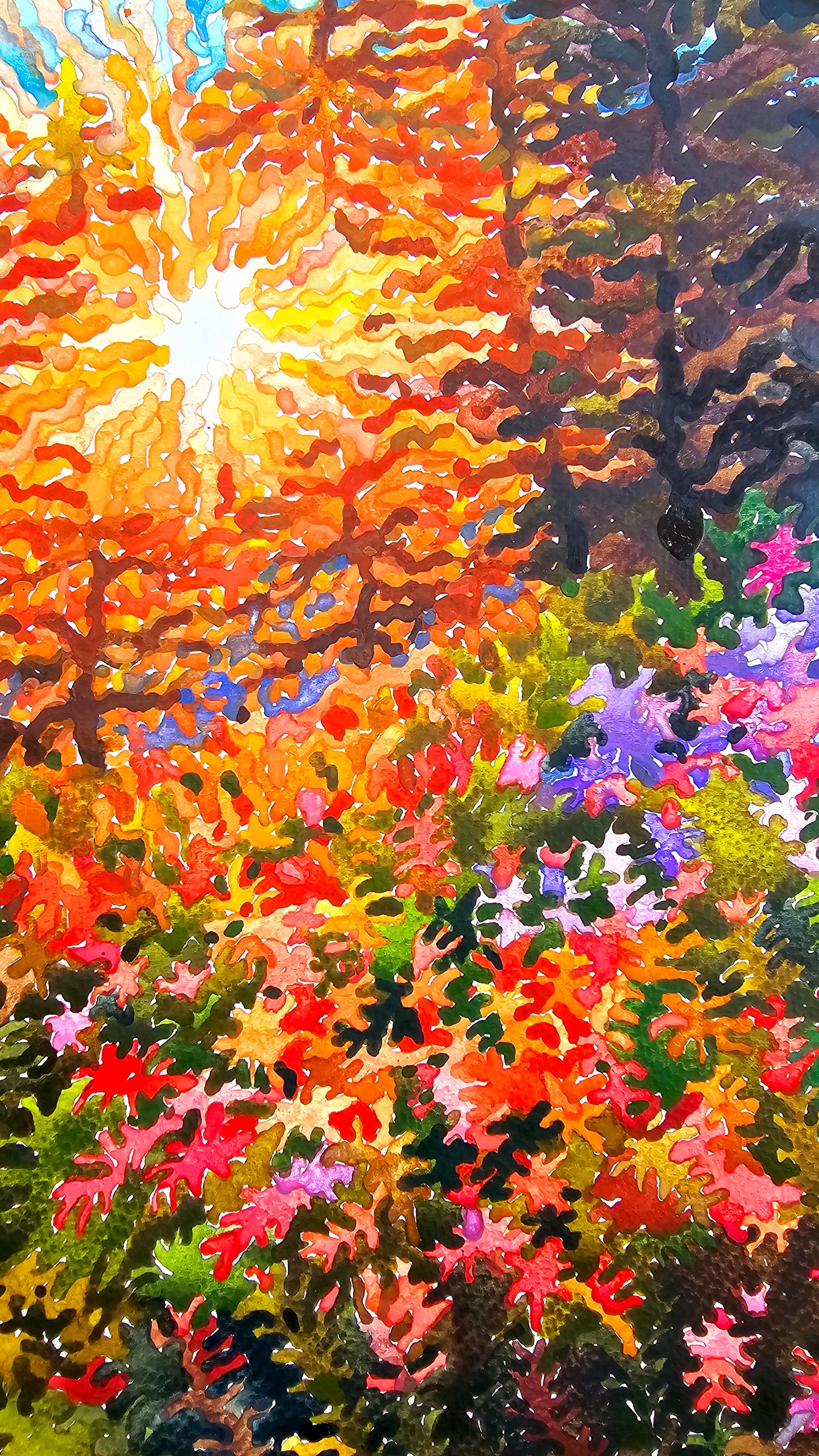 Mount Rainier National Park Watercolor Original Painting by Tanbelia