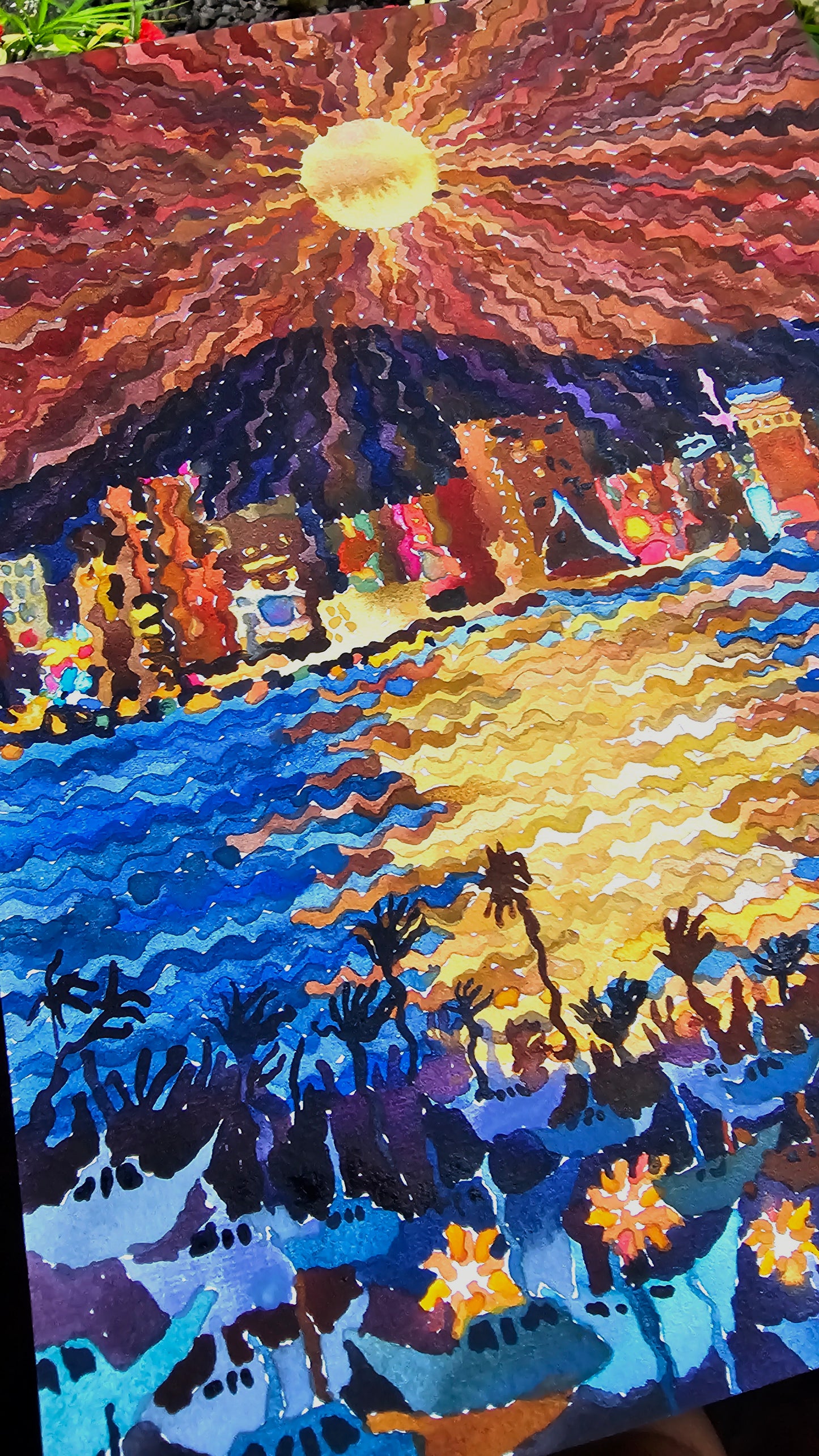 San Diego City Watercolor Painting by Tanbelia