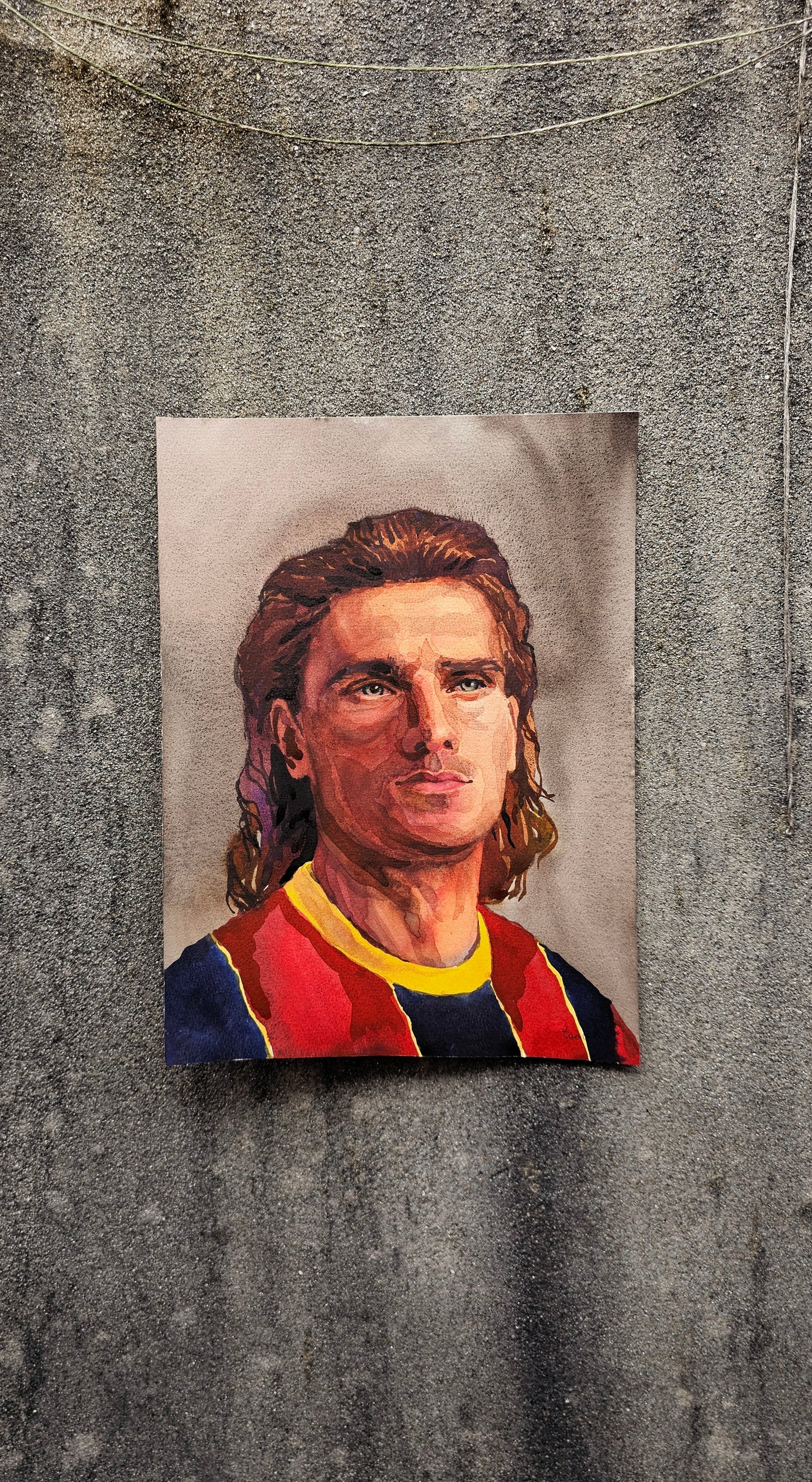 Antoine Griezmann Watercolor Painting by Tanbelia