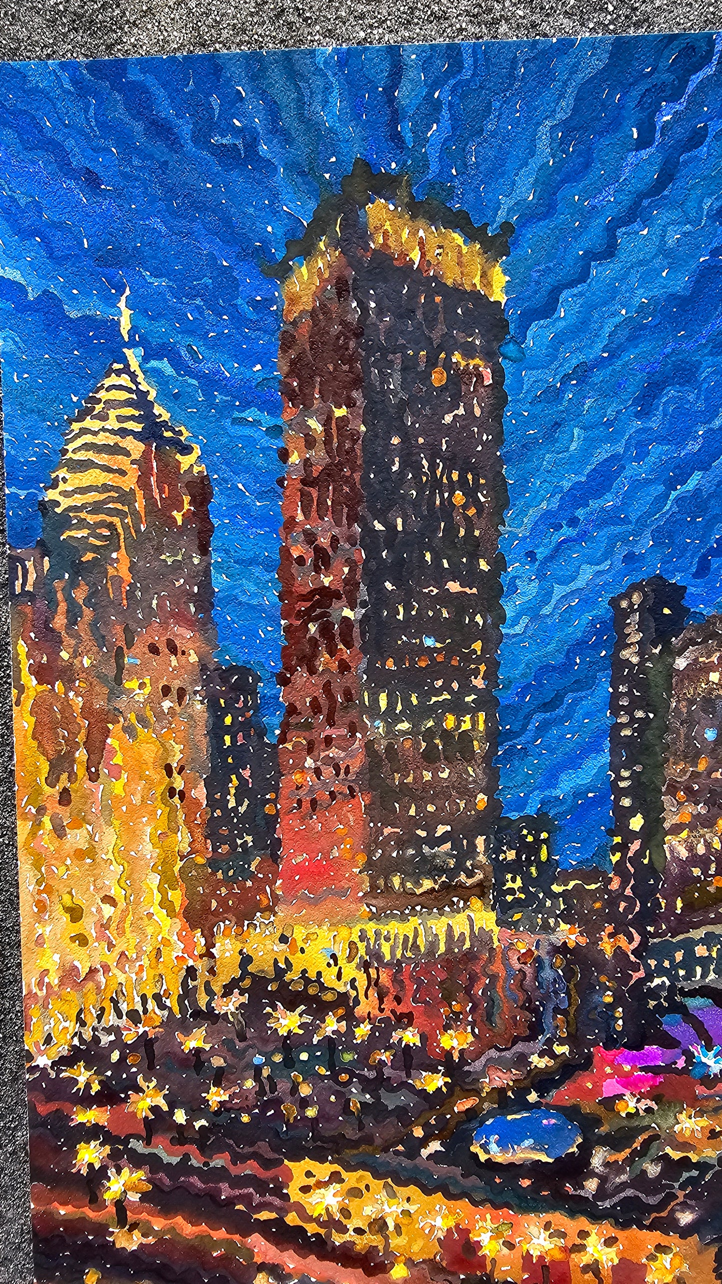 Chicago Watercolor Painting by Tanbelia