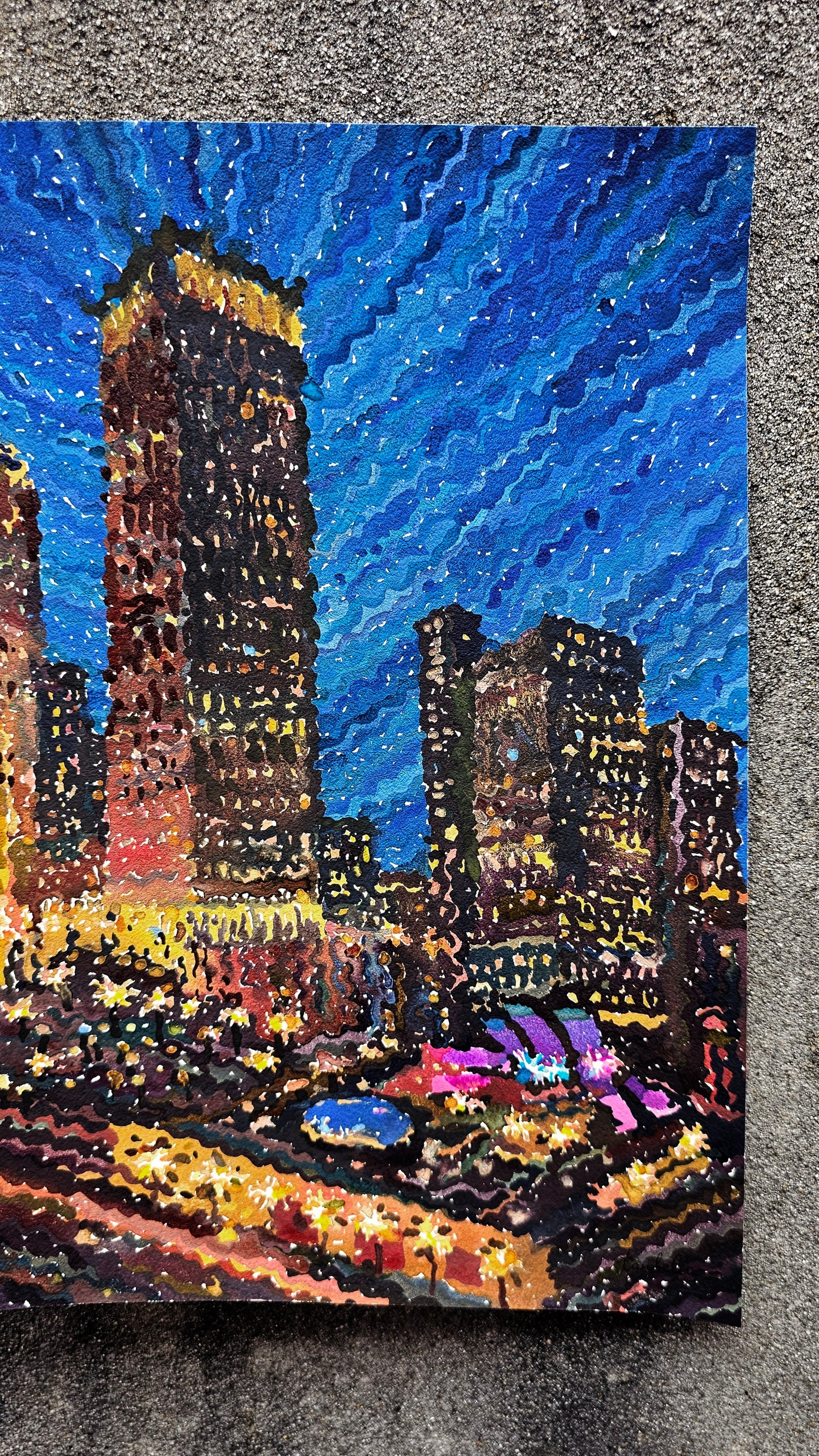 Chicago Watercolor Painting by Tanbelia