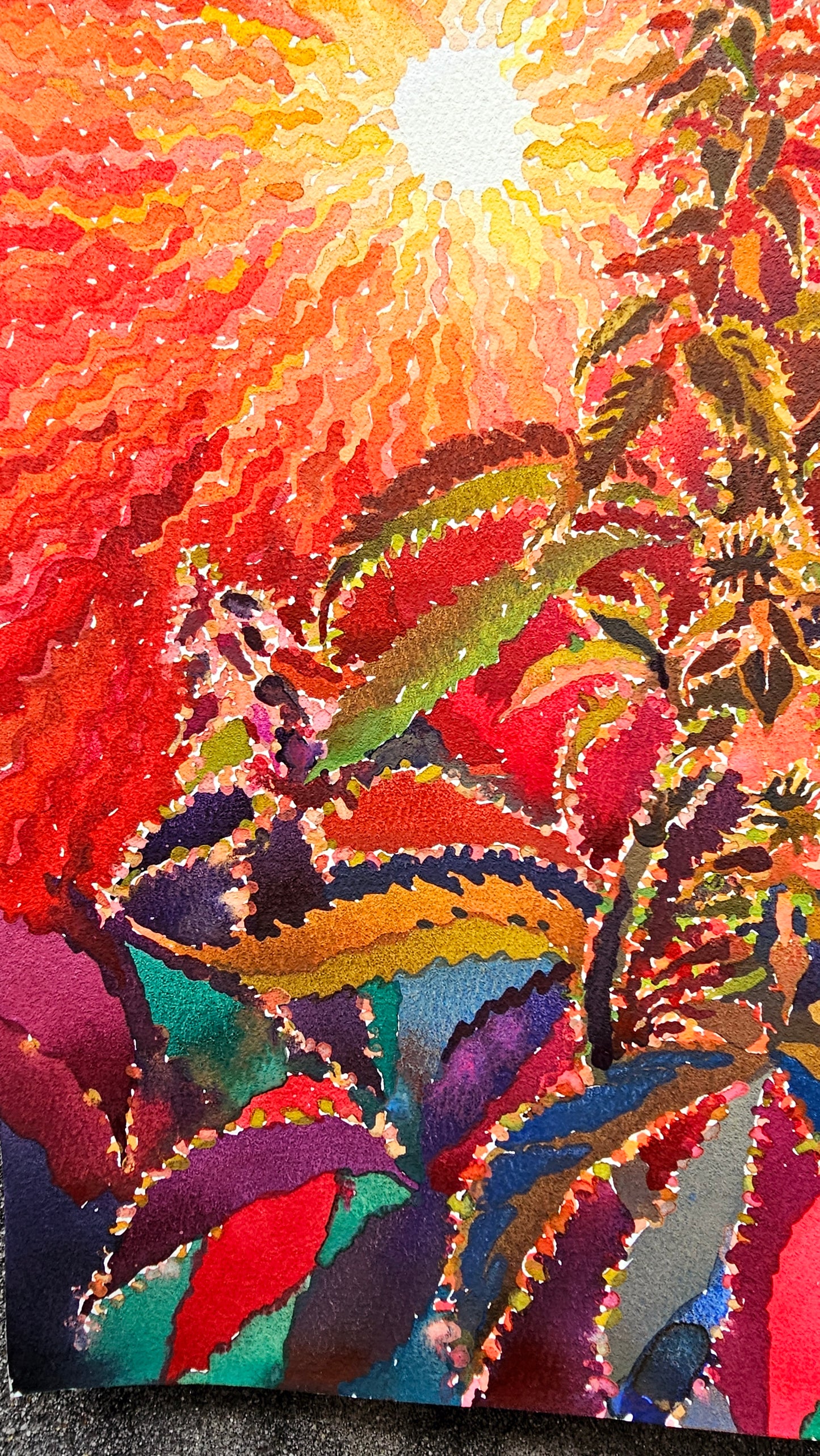 Cannabis Watercolor Painting by Tanbelia