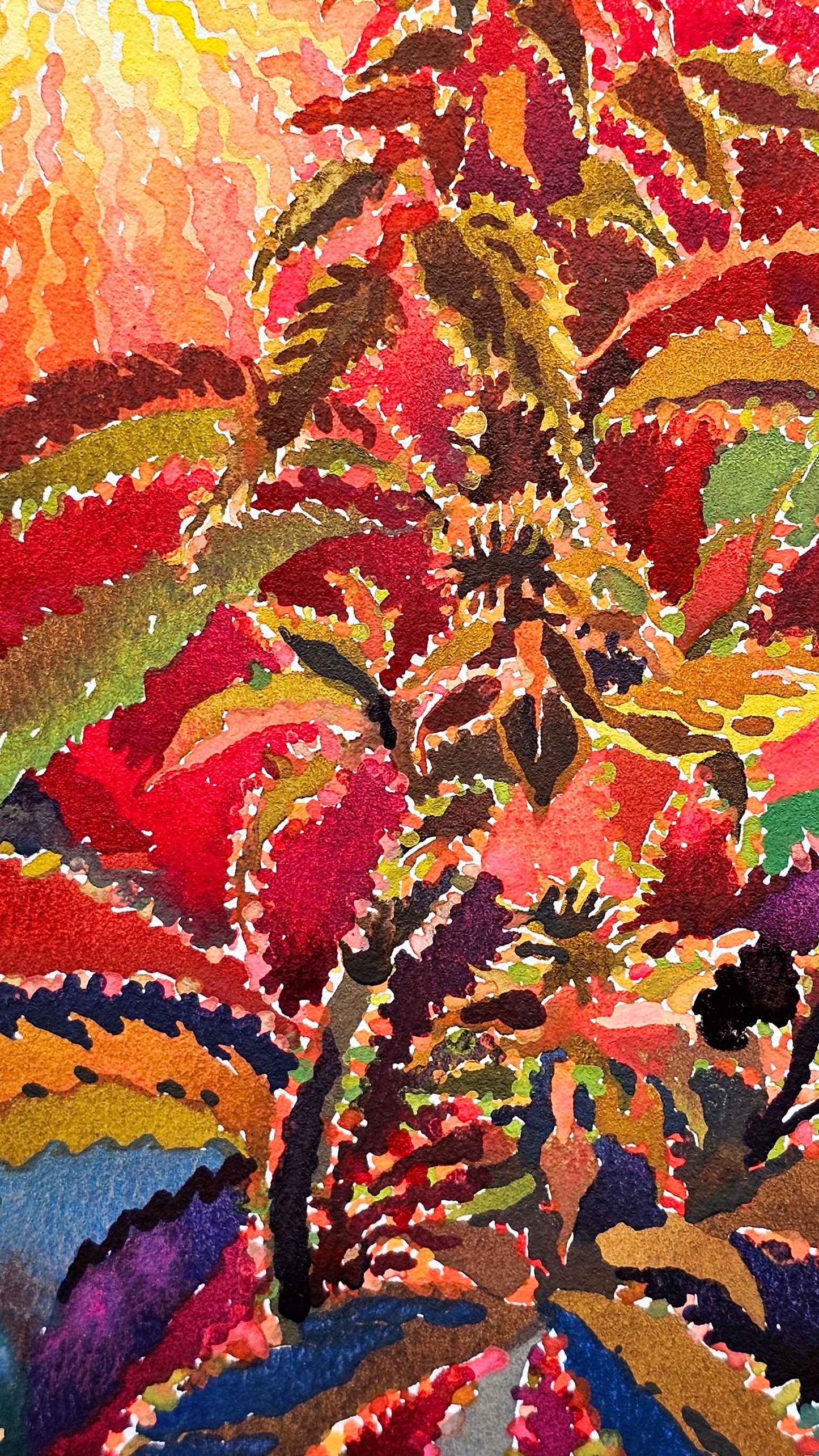 Cannabis Watercolor Painting by Tanbelia