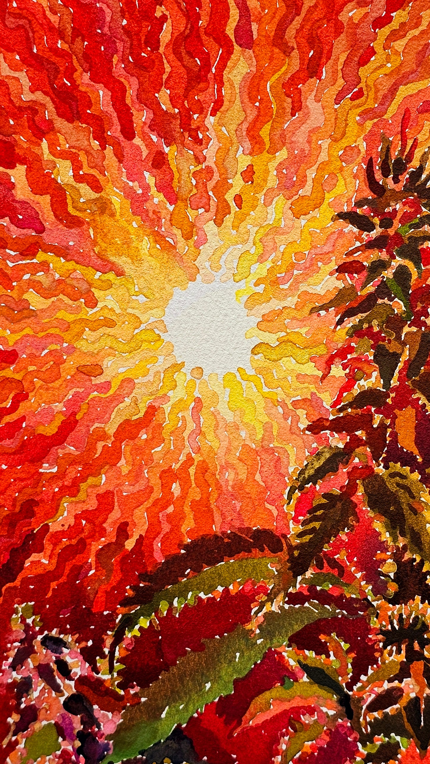 Cannabis Watercolor Painting by Tanbelia