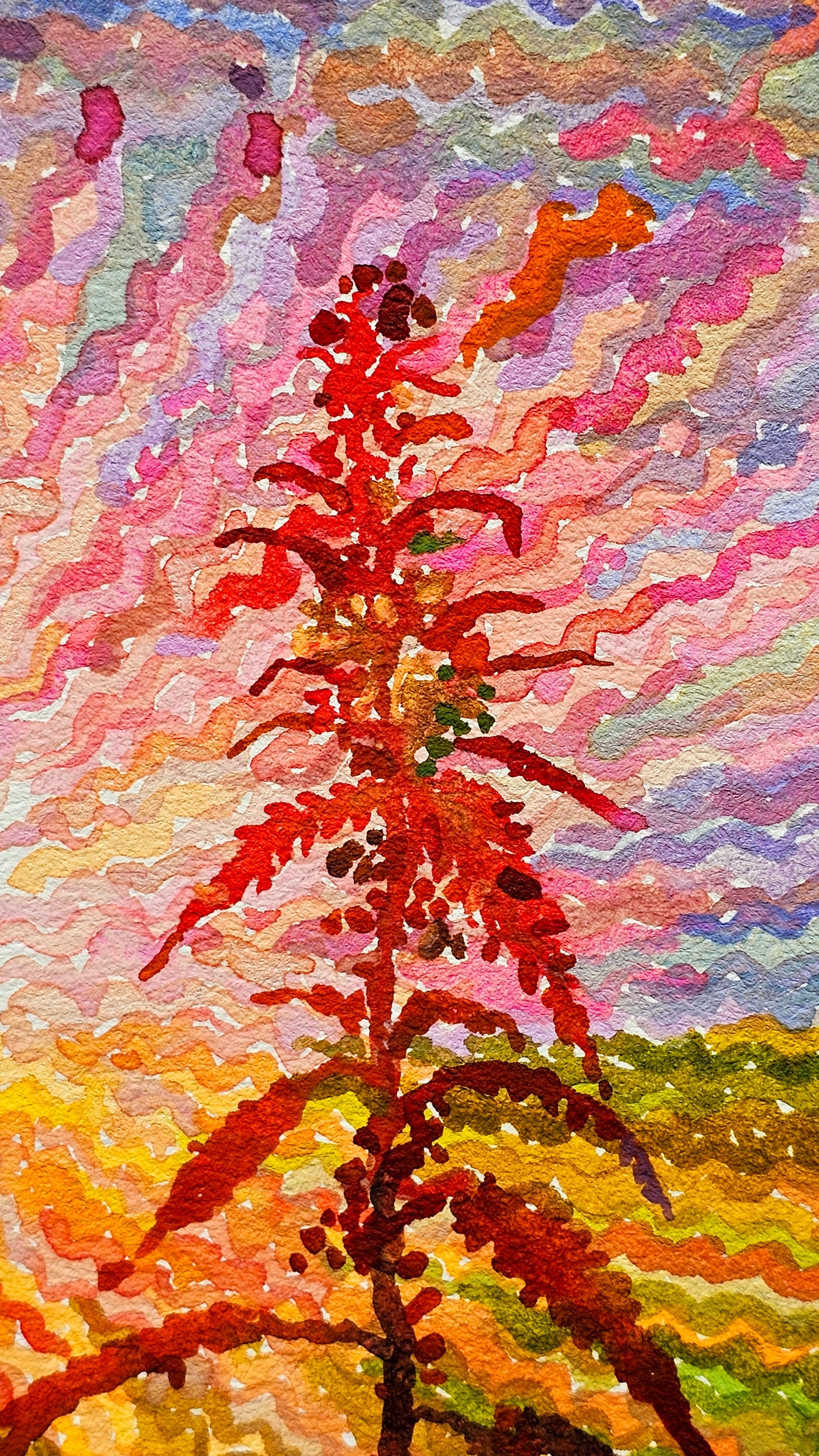 Cannabis Watercolor Painting by Tanbelia