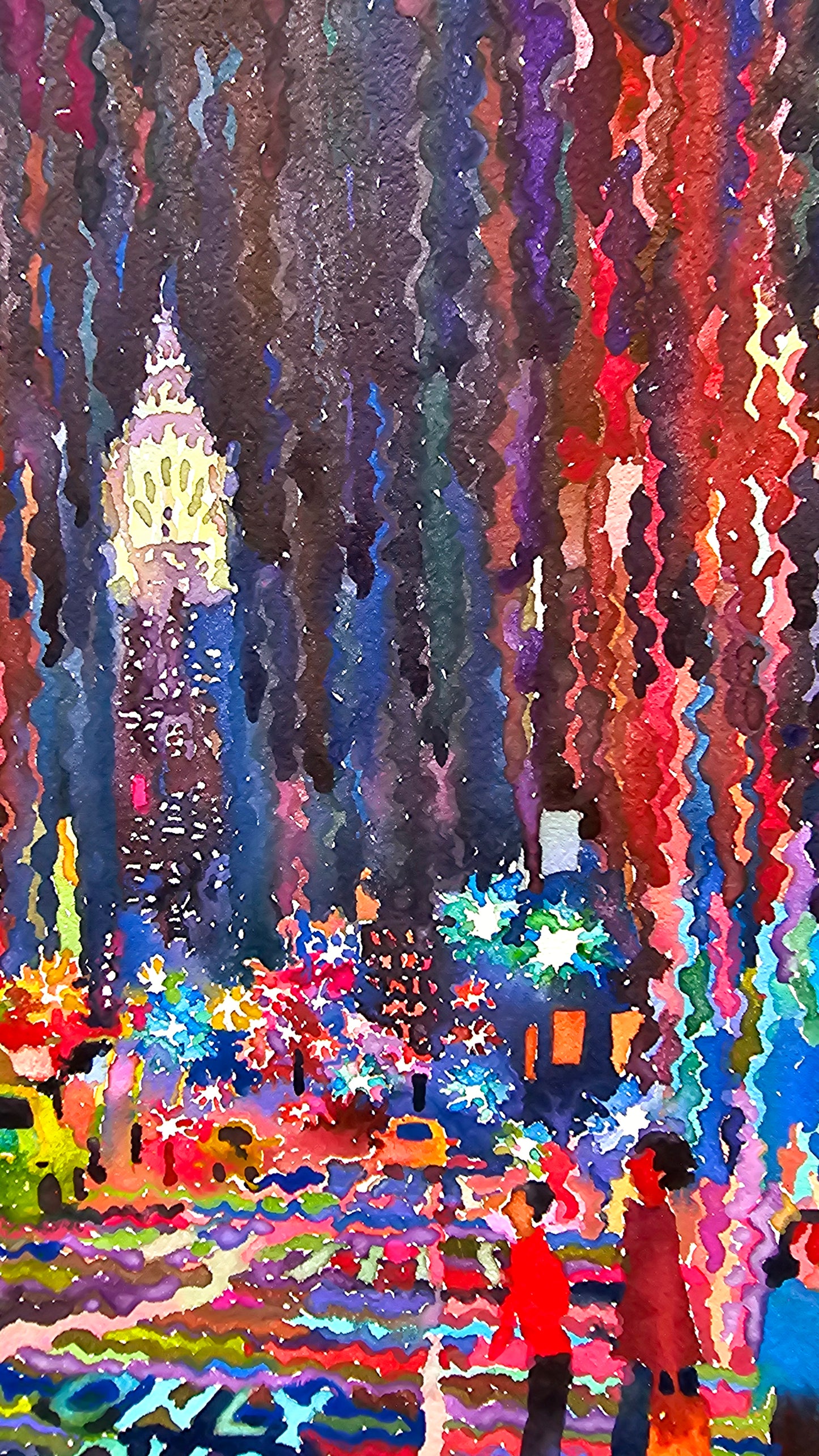 New York City Watercolor Painting by Tanbelia