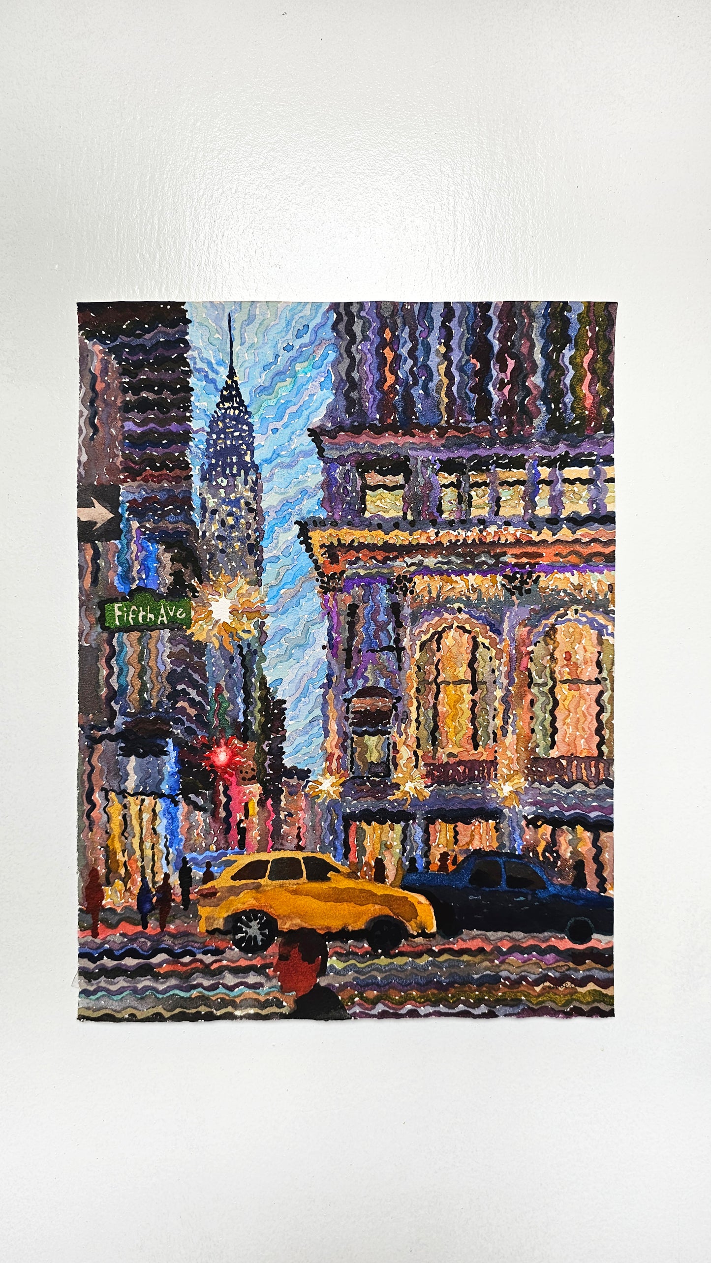 Astor Trust Building Watercolor Painting by Tanbelia