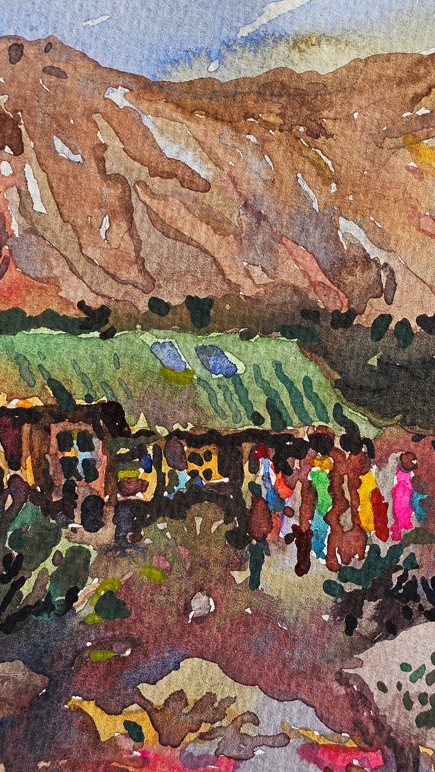 Klimanjaro Mountain Watercolor Painting - Exclusive