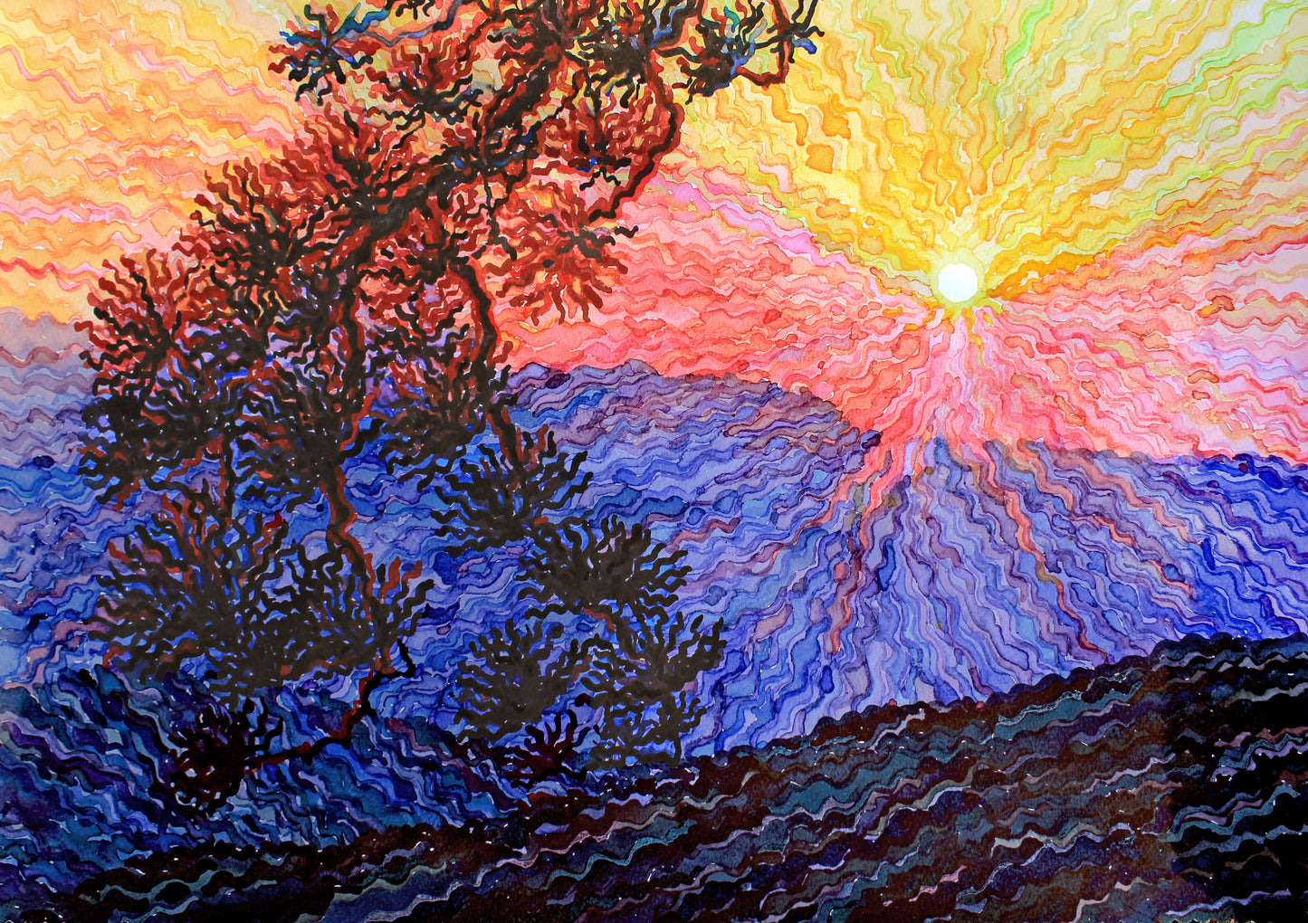 Yosemite National Park Watercolor Print by Tanbelia