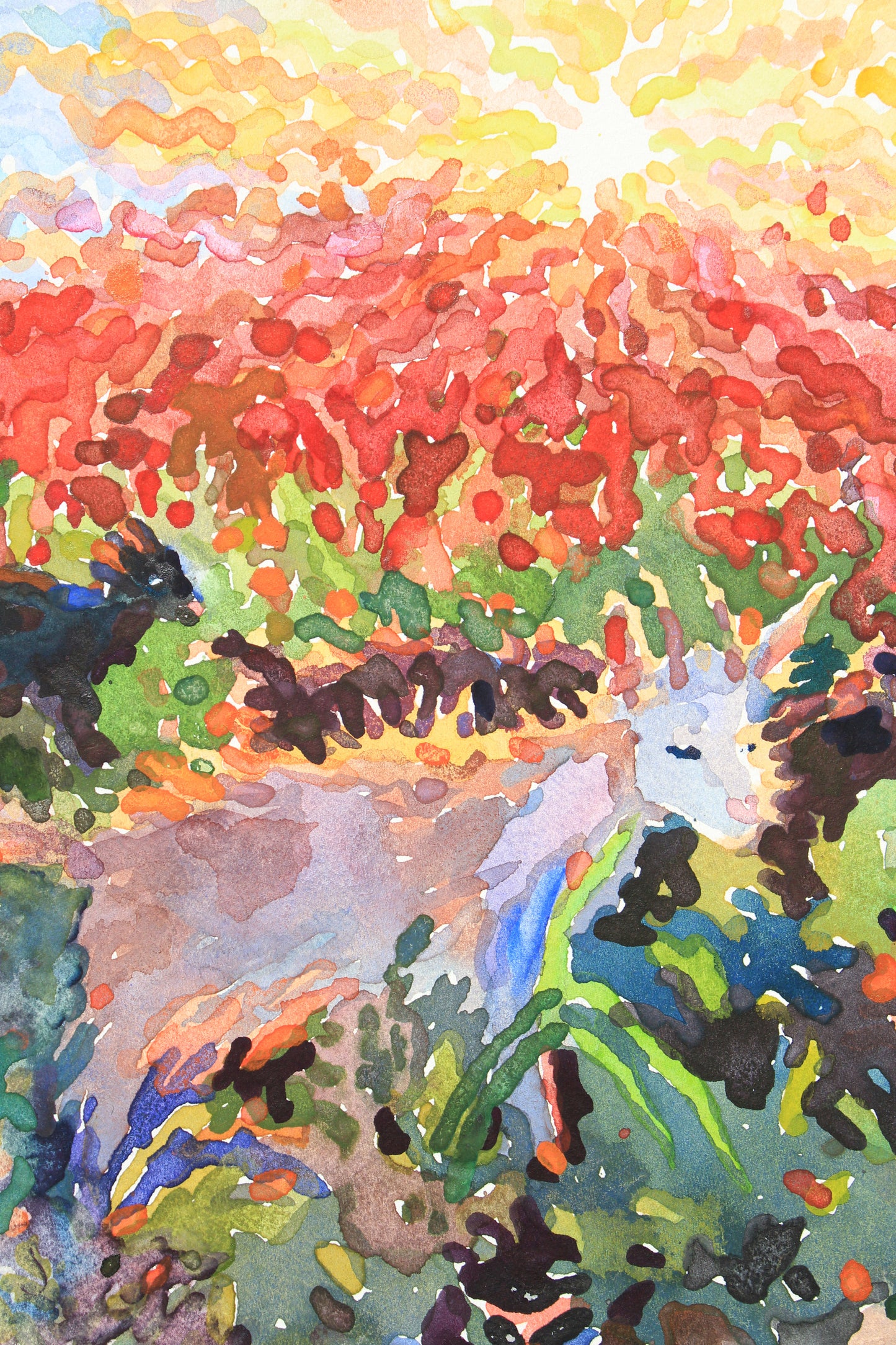 Baby Goats Watercolor Original Painting