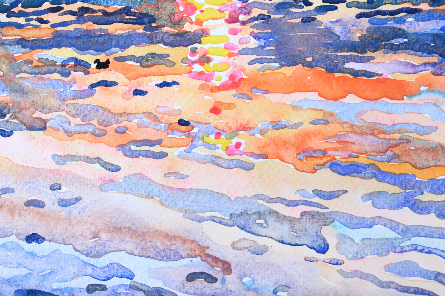 Sunrise on the Lake Landscape Painting Original by Tanbelia