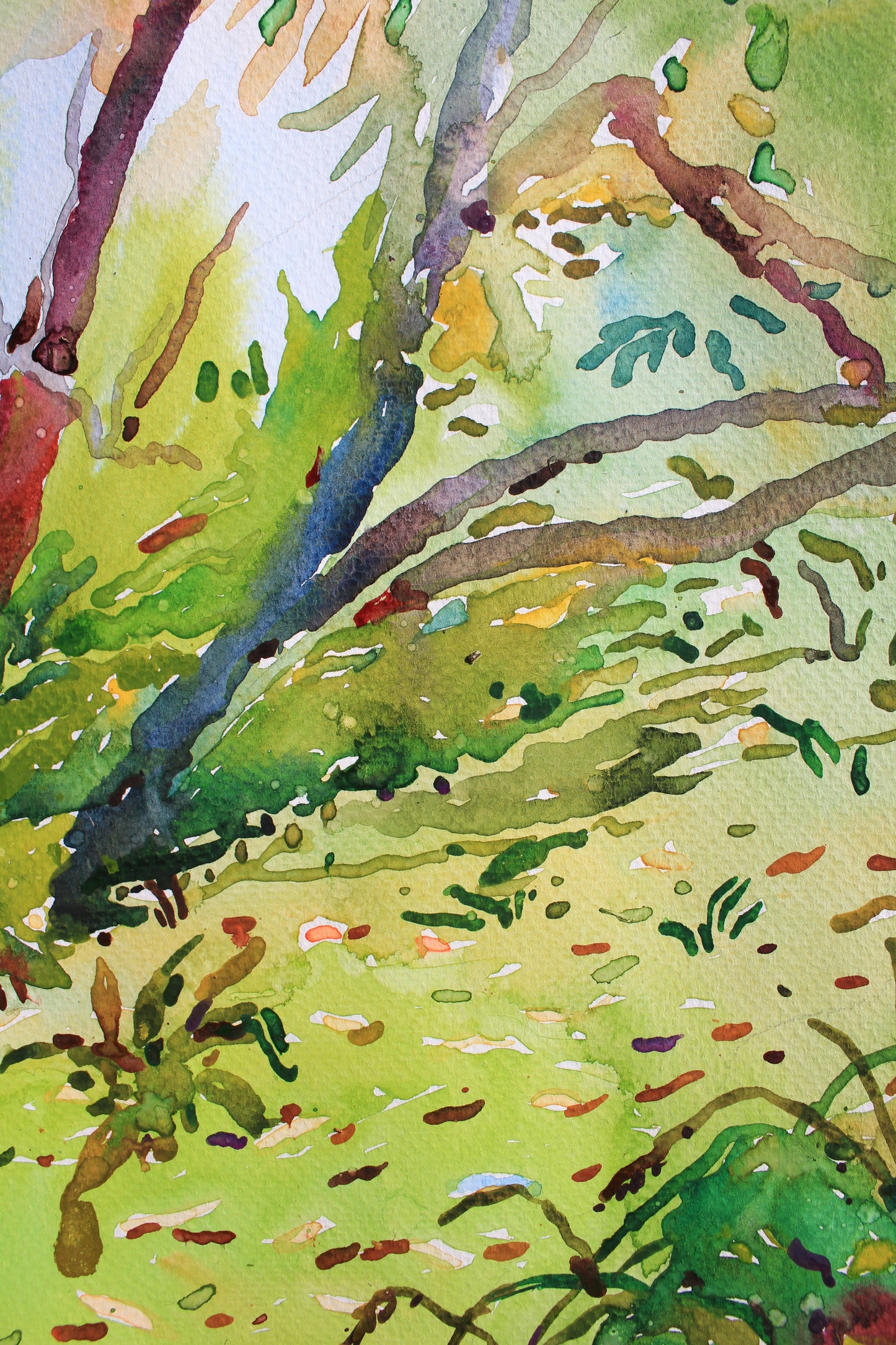 Green River Watercolor Original Painting by Tanbelia