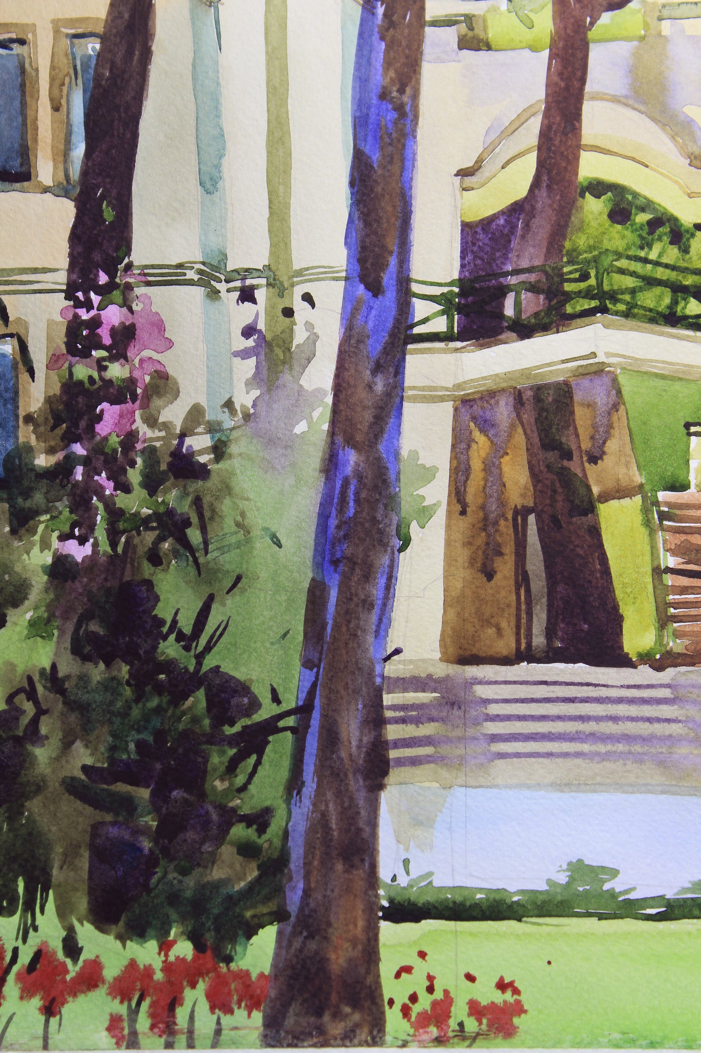 Palm Tree Forest Original Painting by Tanbelia