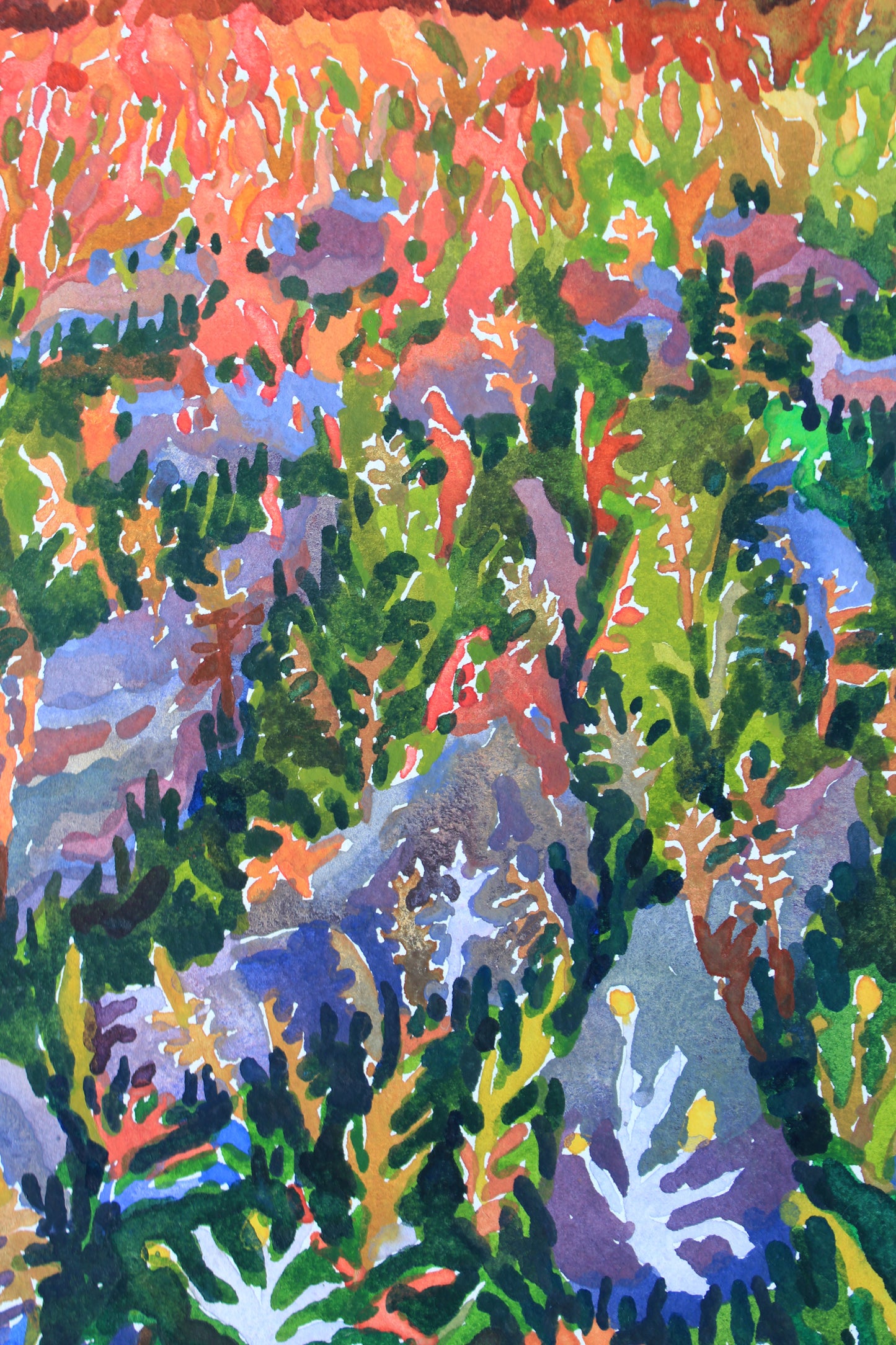Yorkshire Dales National Park Watercolor Original Painting by Tanbelia