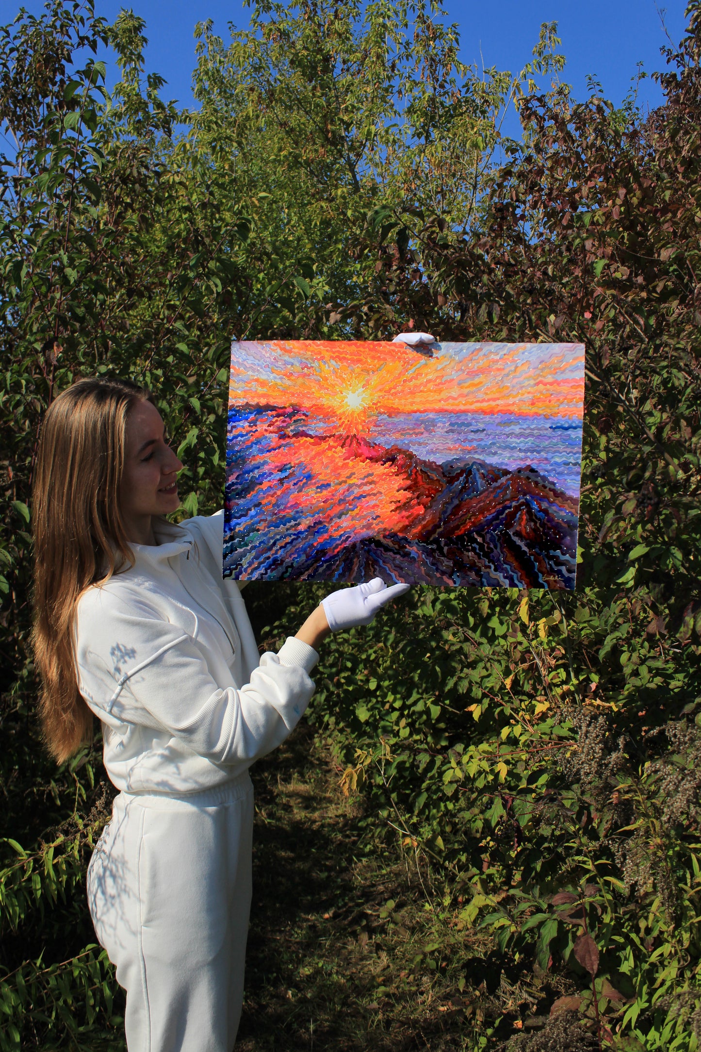 Timanfaya National Park Watercolor Original Painting by Tanbelia