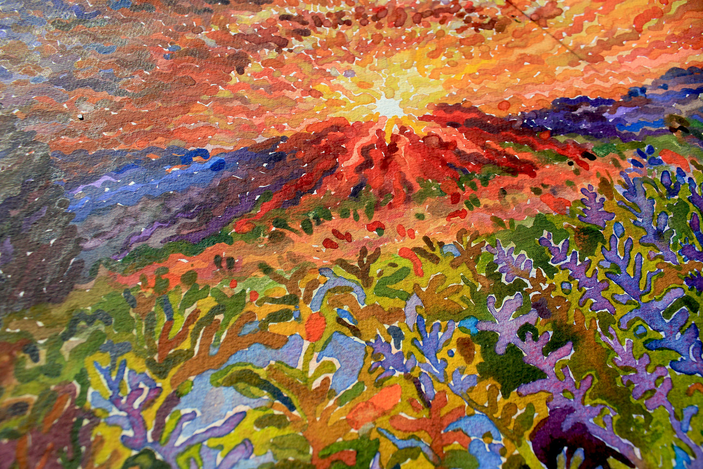Yellowstone National Park Watercolor Original Painting by Tanbelia