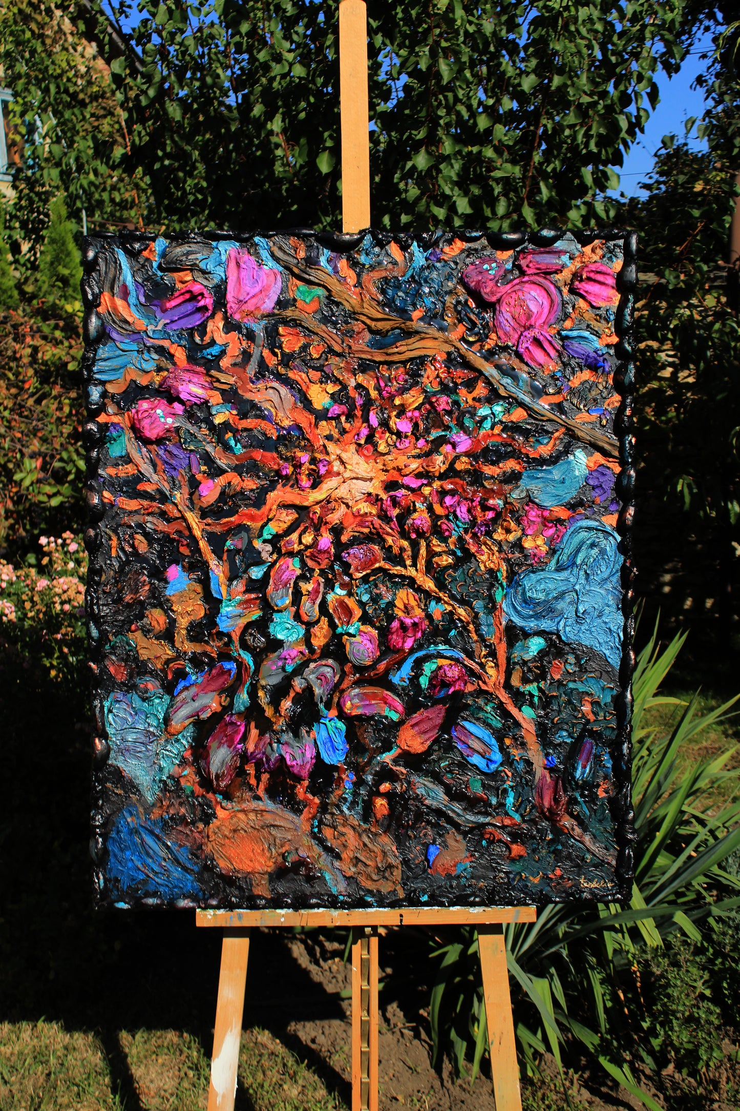 Burdock in the Field Acrylic Painting by Tanbelia