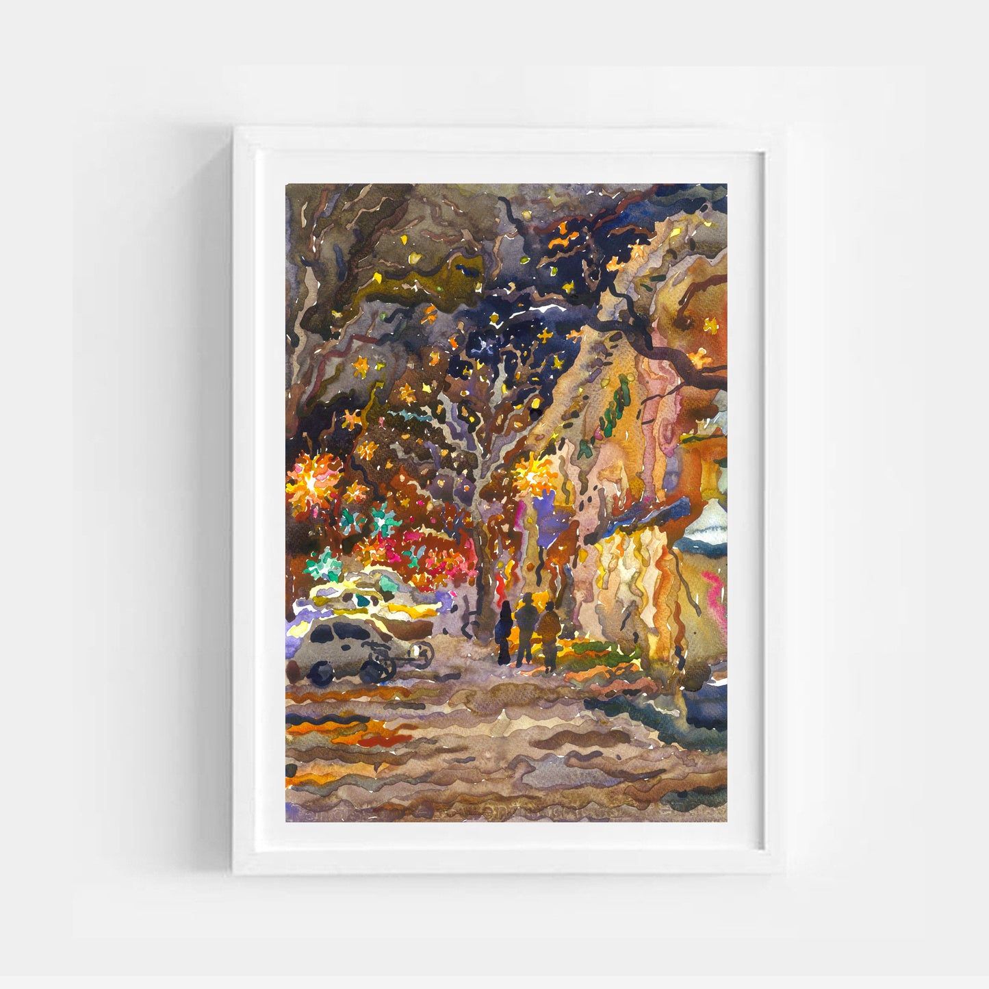 Denver City Watercolor Painting by Tanbelia