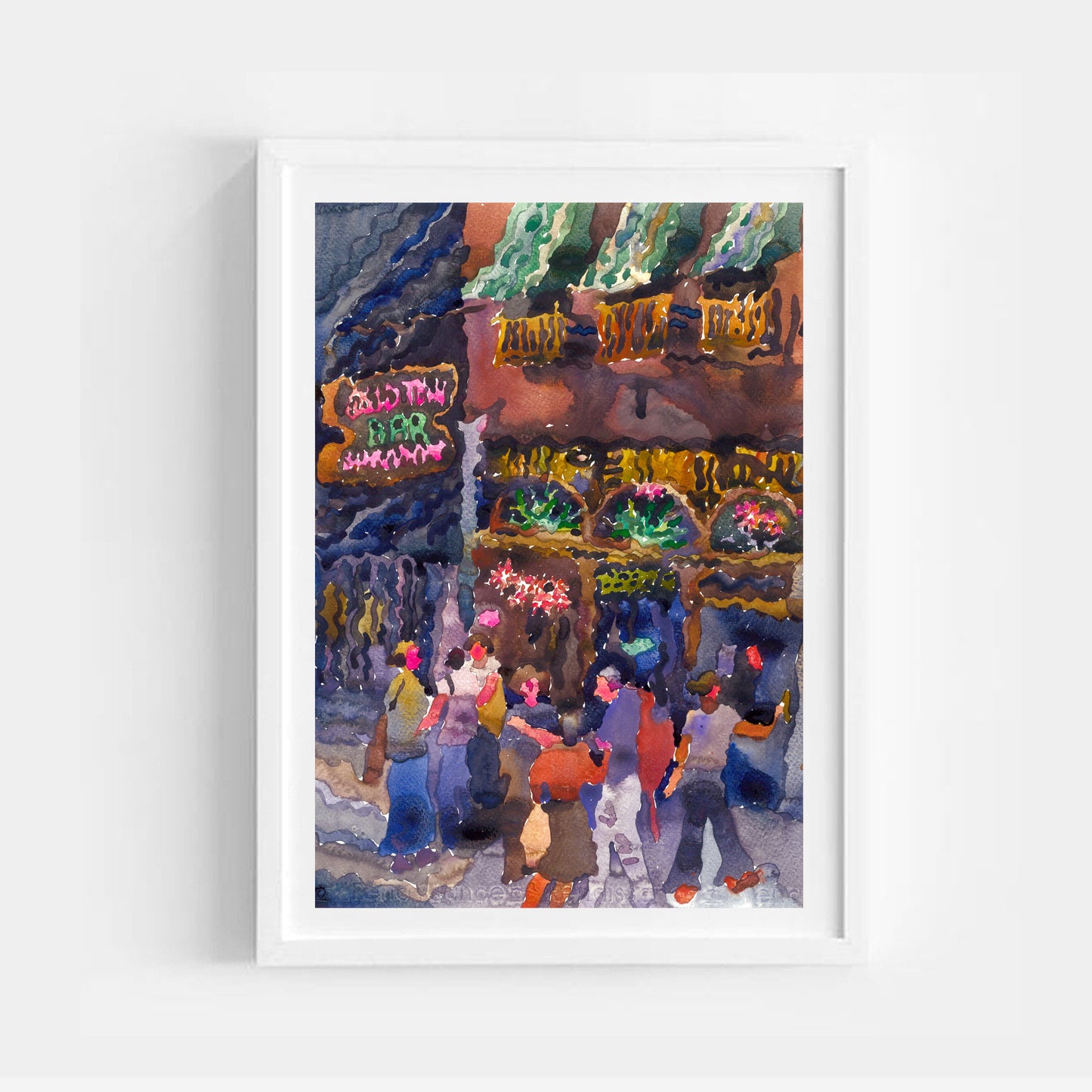 Old Town Bar in the New York City Watercolor Painting by Tanbelia