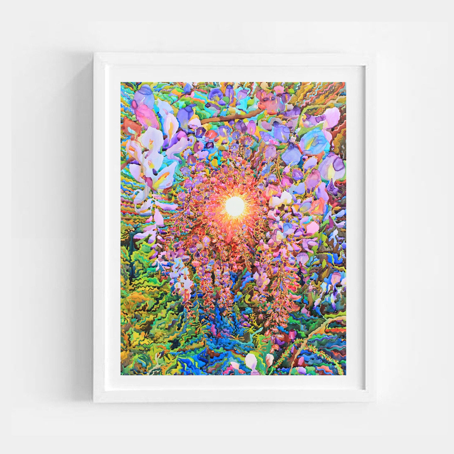 Wisteria Flowers Watercolor Print