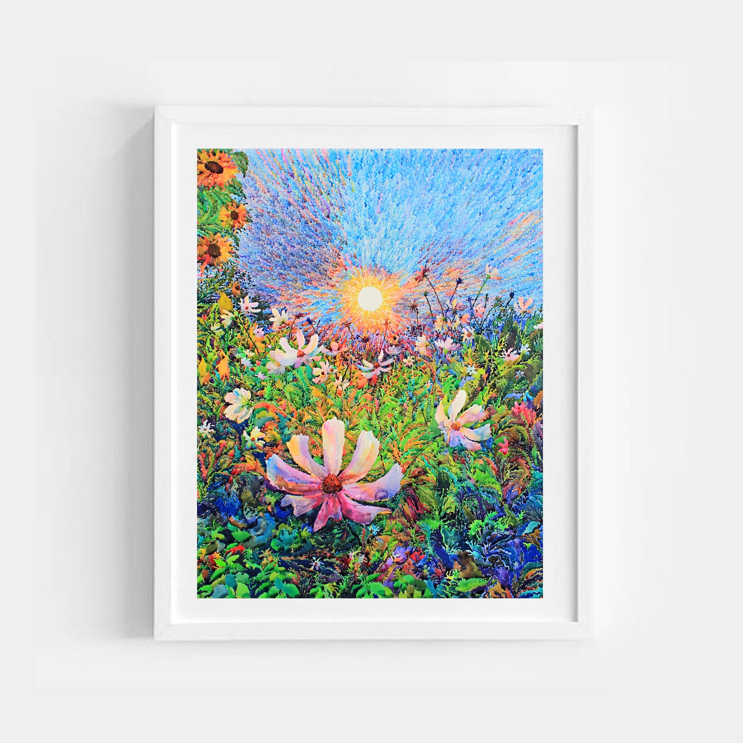 Cosmeia Flowers Watercolor Print