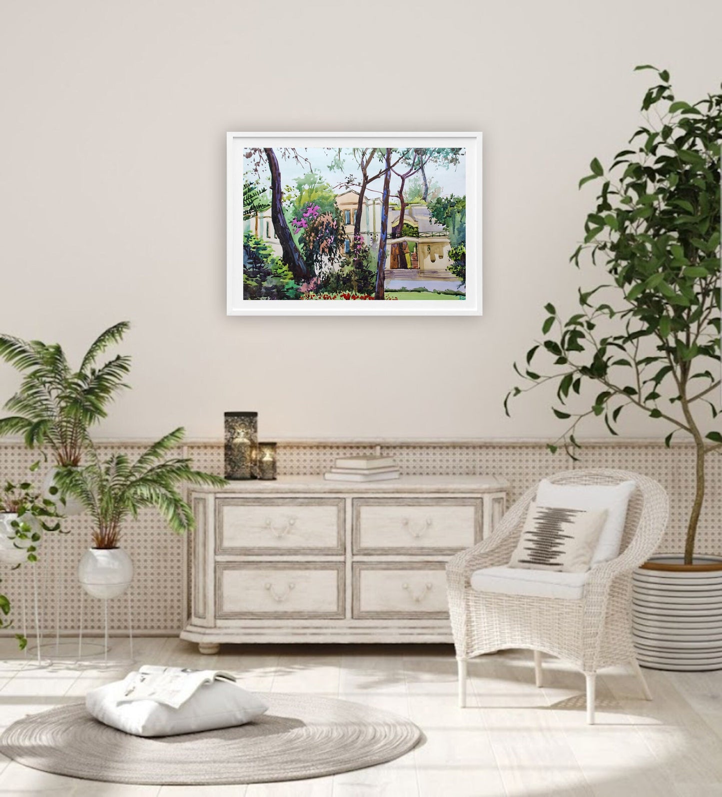 Palm Tree Forest Original Painting by Tanbelia