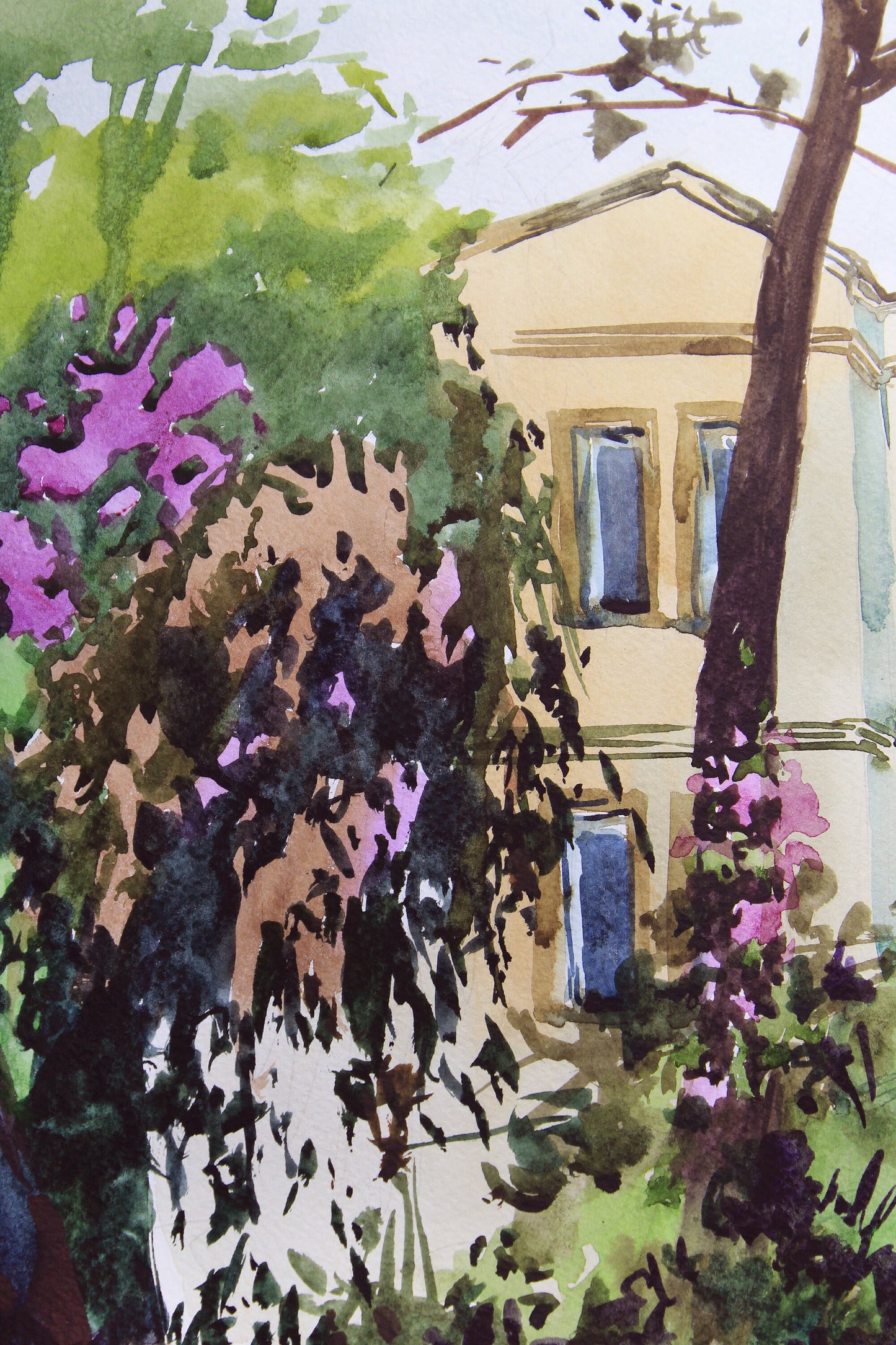 Palm Tree Forest Original Painting by Tanbelia