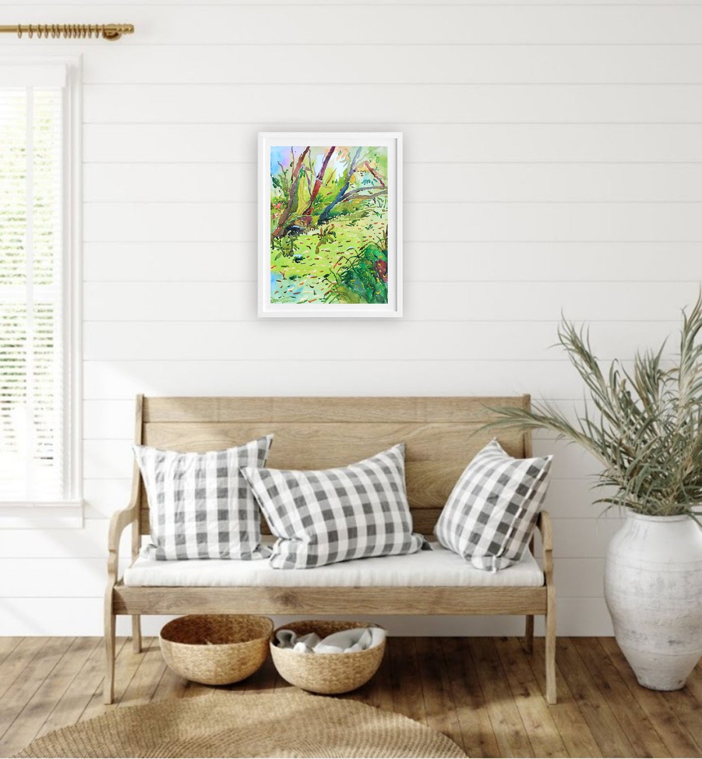 Green River Watercolor Original Painting by Tanbelia
