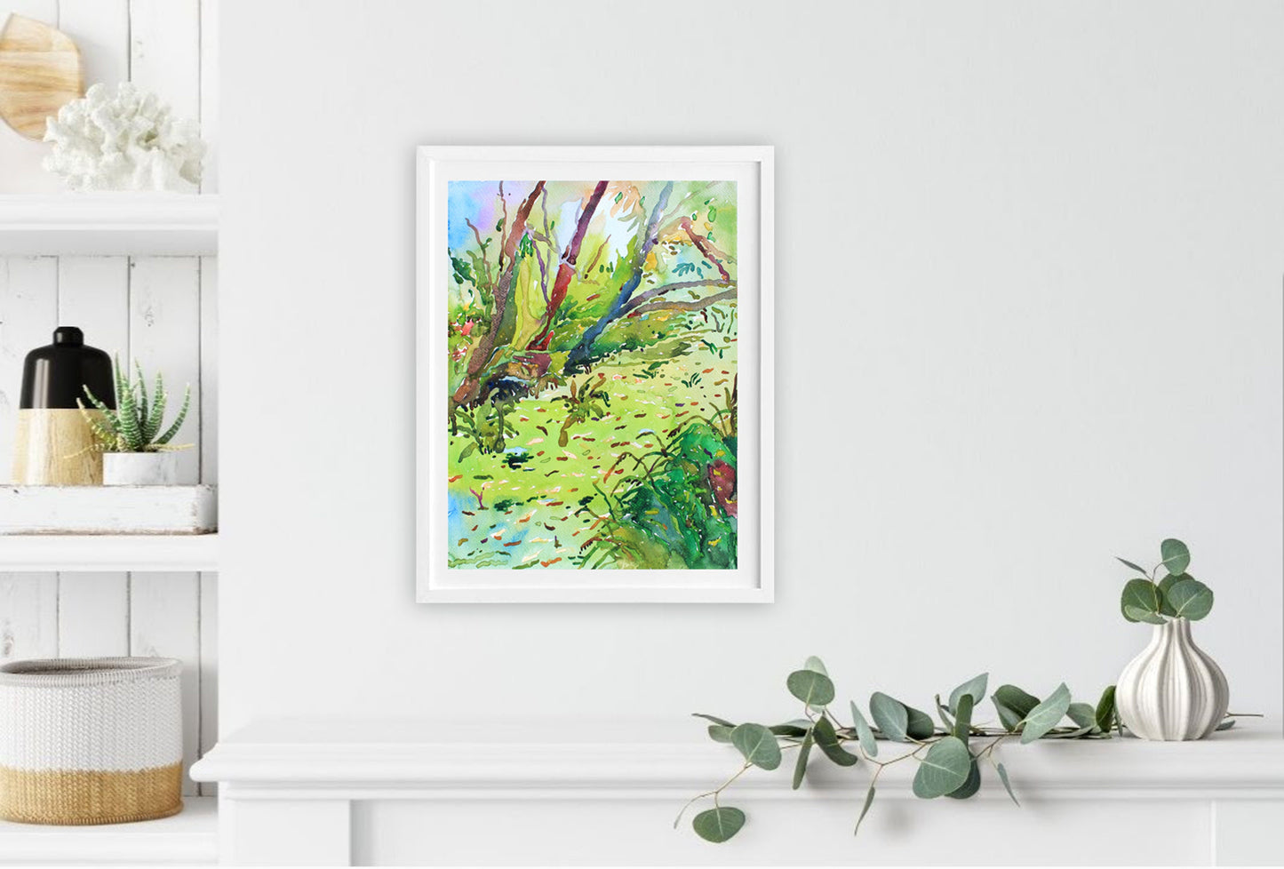Green River Watercolor Original Painting by Tanbelia