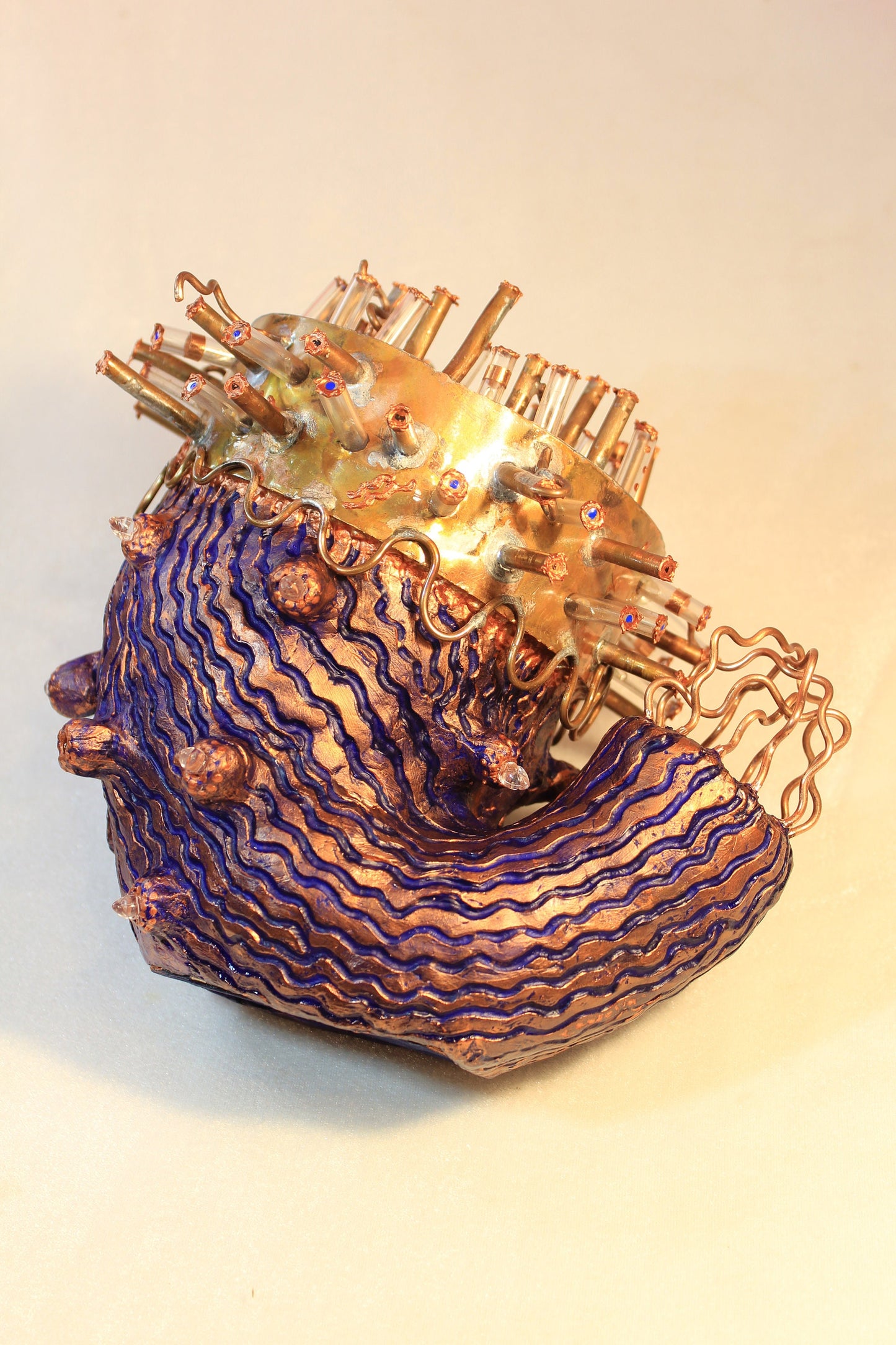 Sunflower Copper Sculpture with Light by Tanbelia