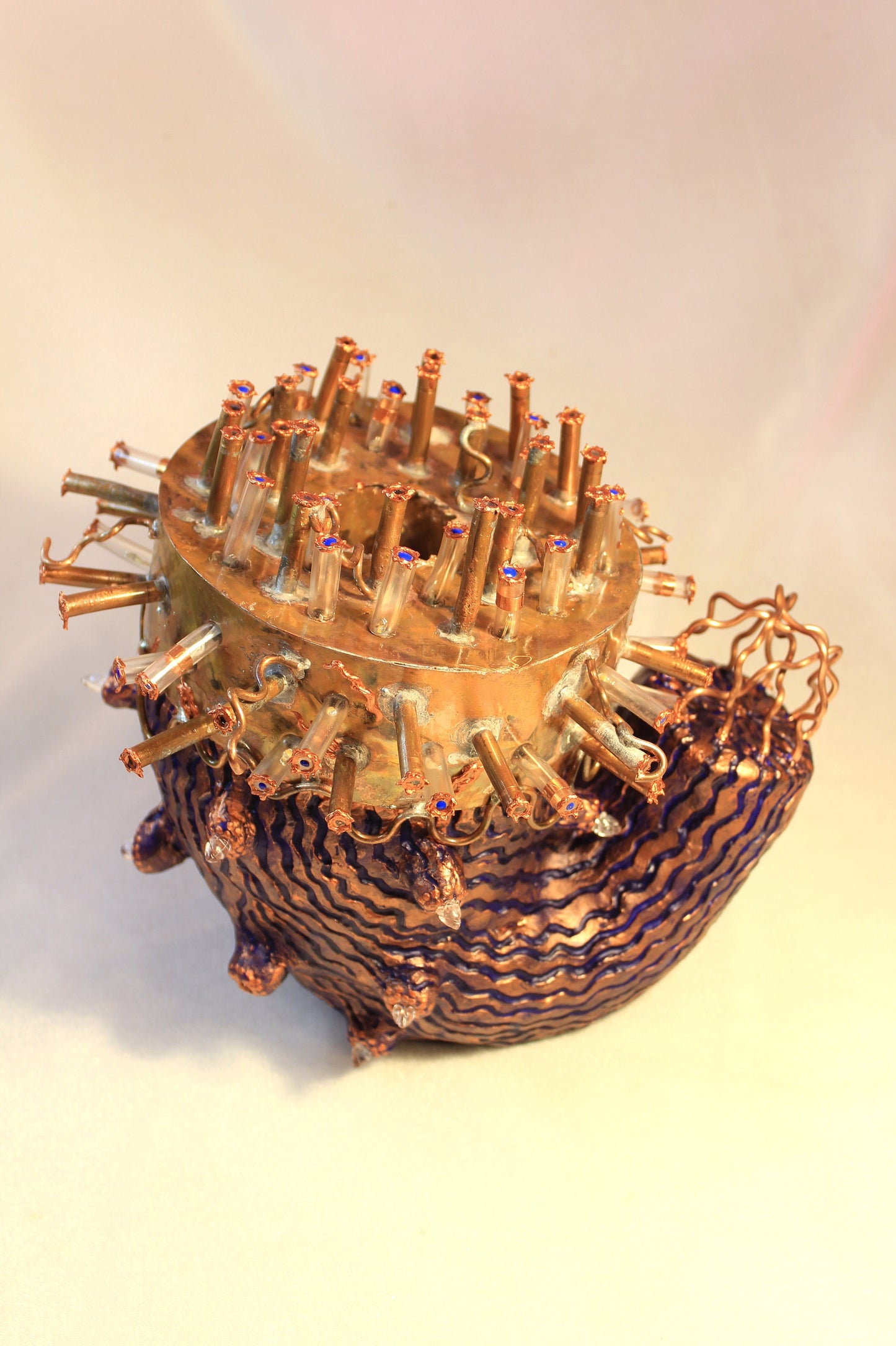 Sunflower Copper Sculpture with Light by Tanbelia