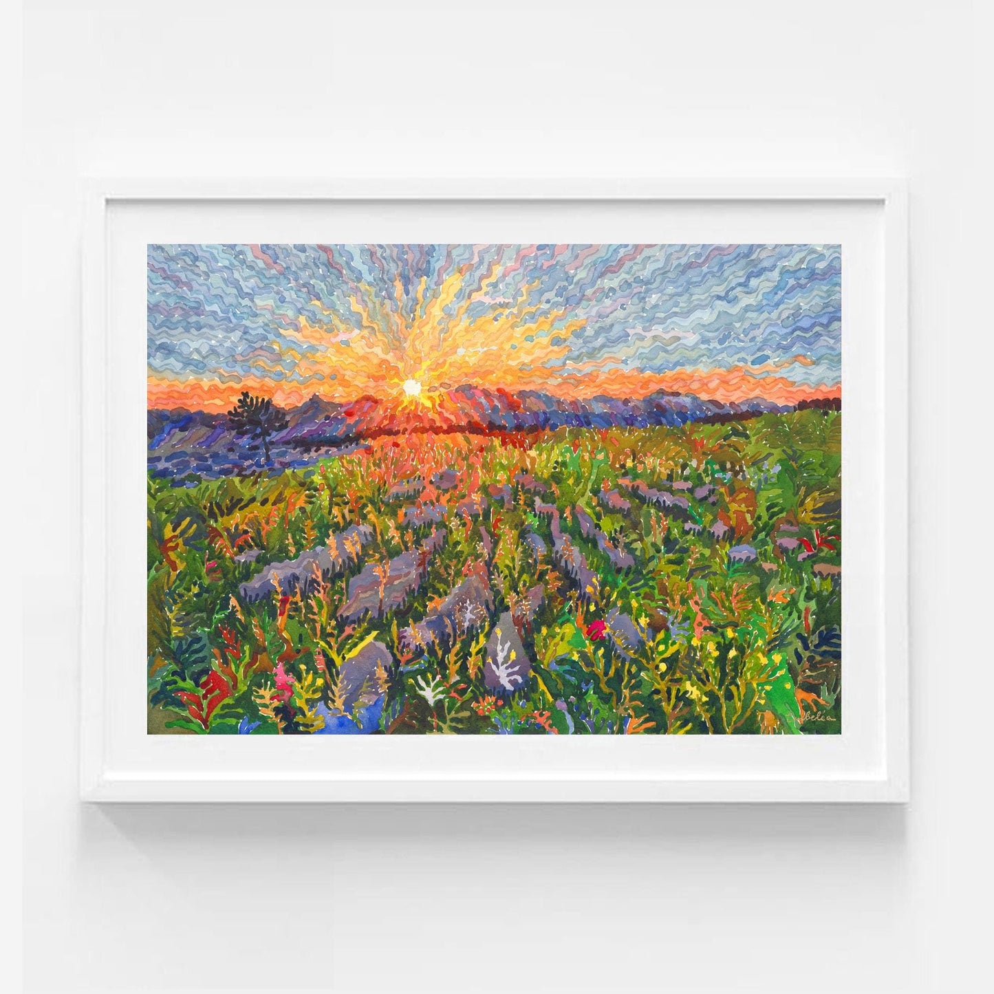 Yorkshire Dales National Park Watercolor Original Painting by Tanbelia