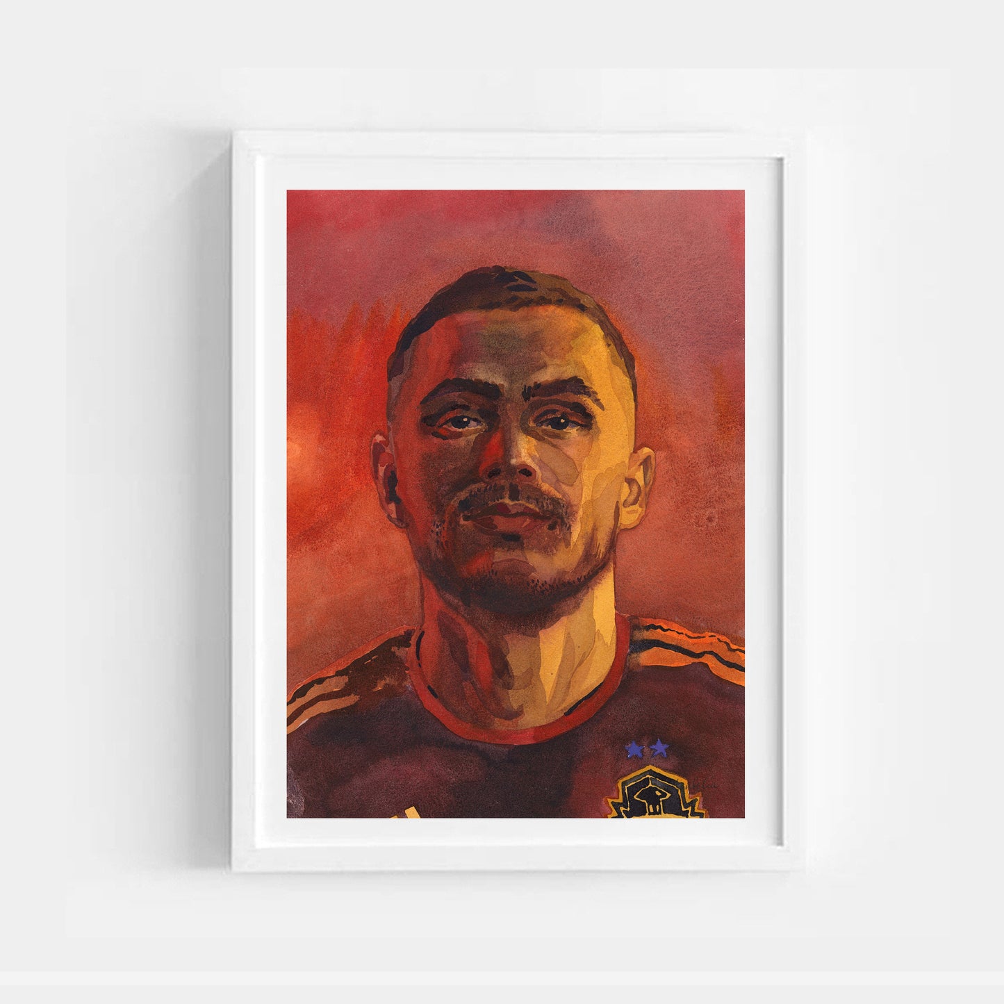 Jordan Morris Watercolor Painting by Tanbelia