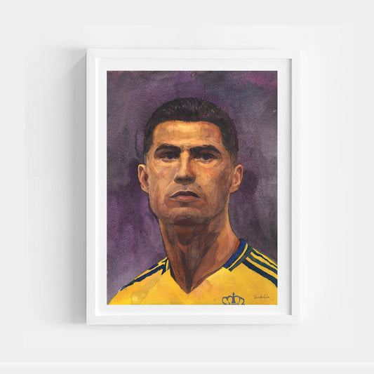 Cristiano Ronaldo Watercolor Painting by Tanbelia