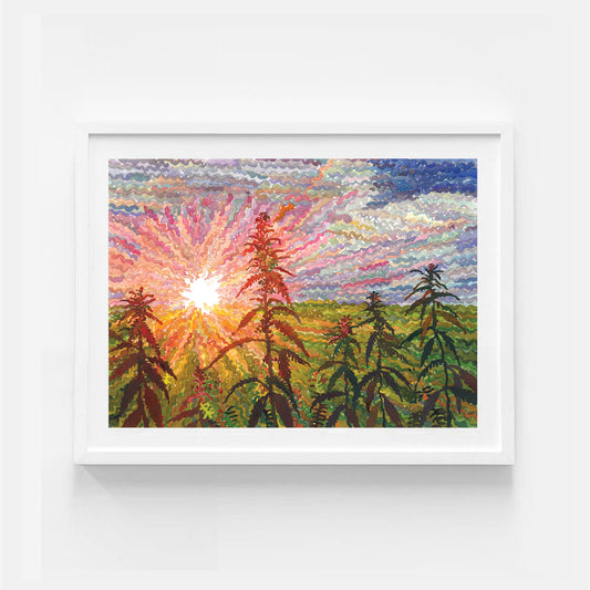 Cannabis Watercolor Painting by Tanbelia