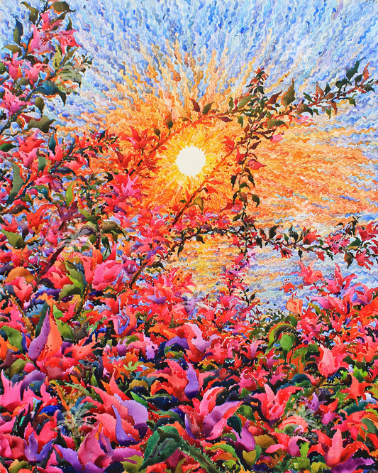 Bougainvillea Flowers Watercolor Print
