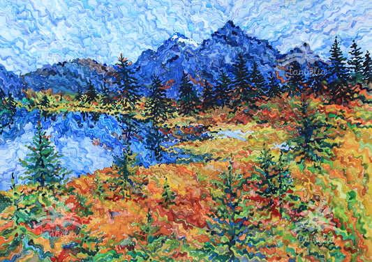 North Cascades National Park Watercolor Print by Tanbelia
