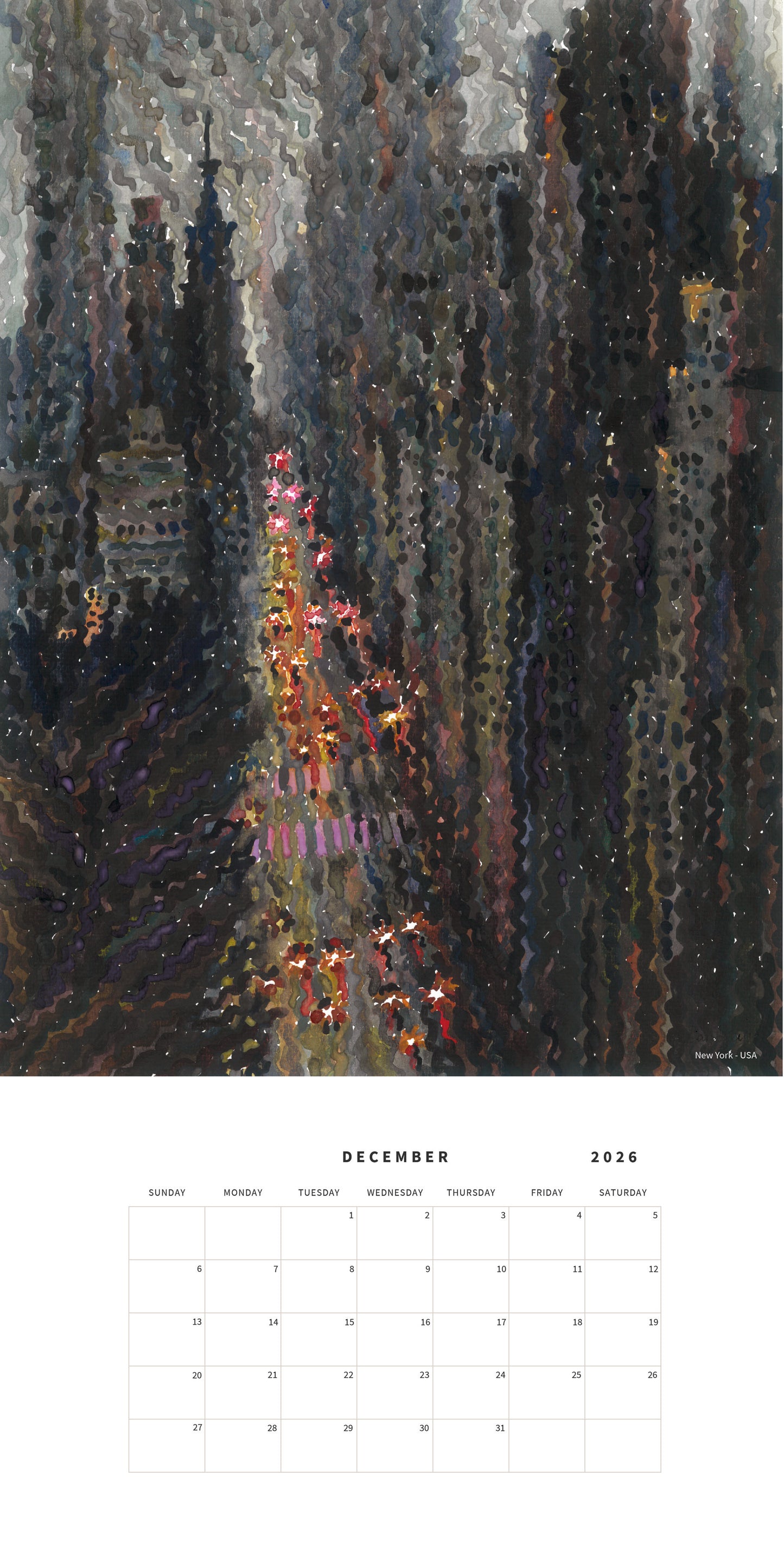 Calendar 2026 with National Parks and Urban Landscapes by Tanbelia