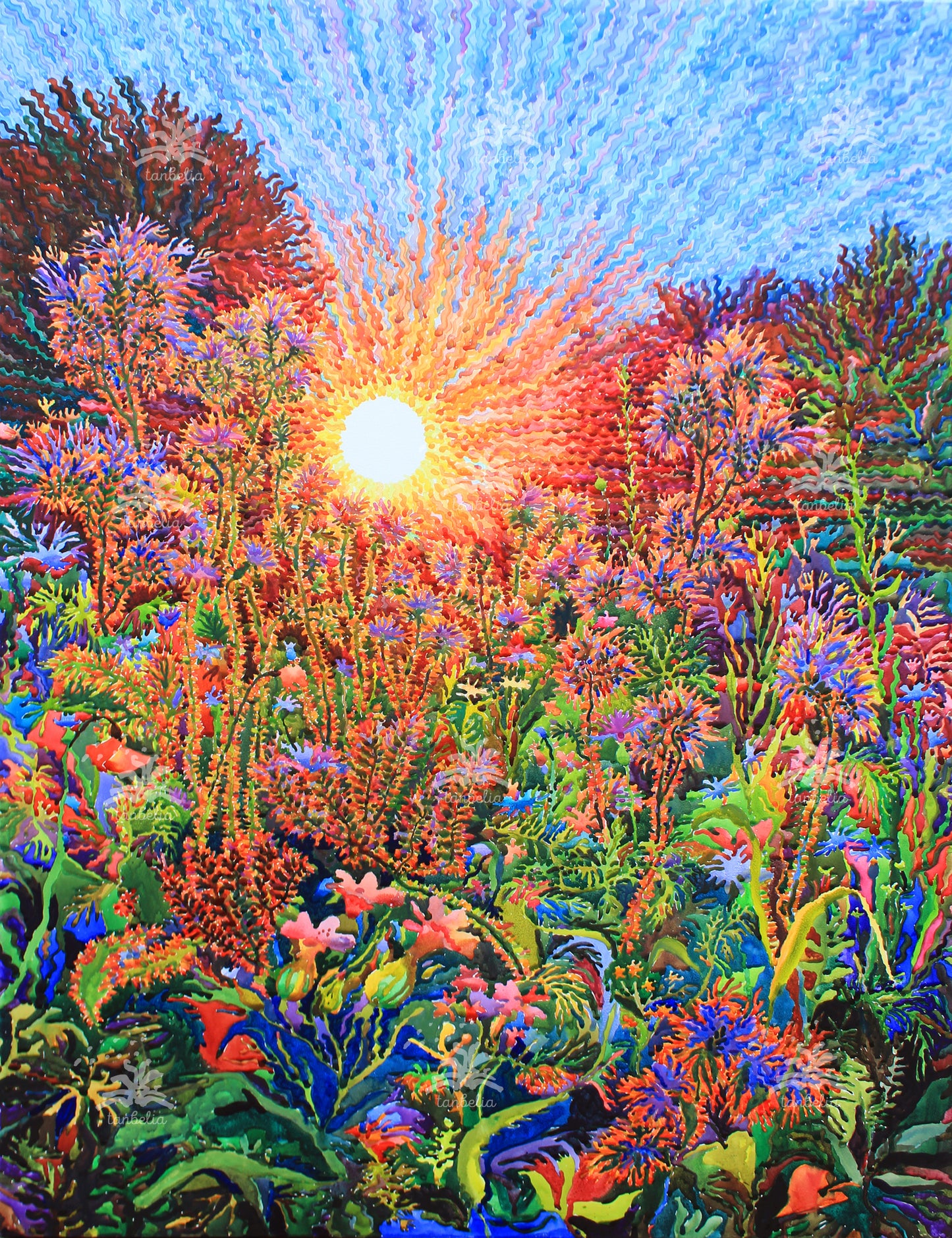 In the Summer Garden Watercolor Print