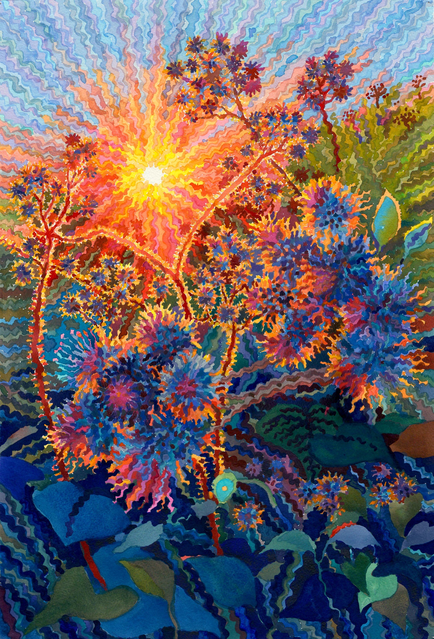 Burdock Watercolor Painting by Tanbelia