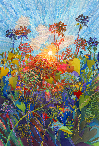 Falcaria Flowers Watercolor Painting by Tanbelia