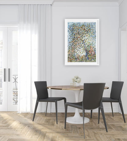 Impressionist Spring Apple Tree Original Painting by Tanbelia