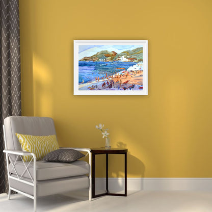 Bright Beach Landscape Painting by Tanbelia