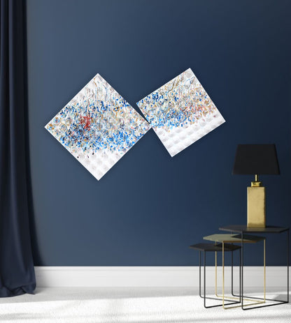 Diptych Seascape Abstract Painting by Tanbelia