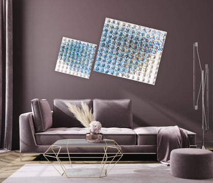 2 Piece Diptych Textured Acrylic Painting by Tanbelia